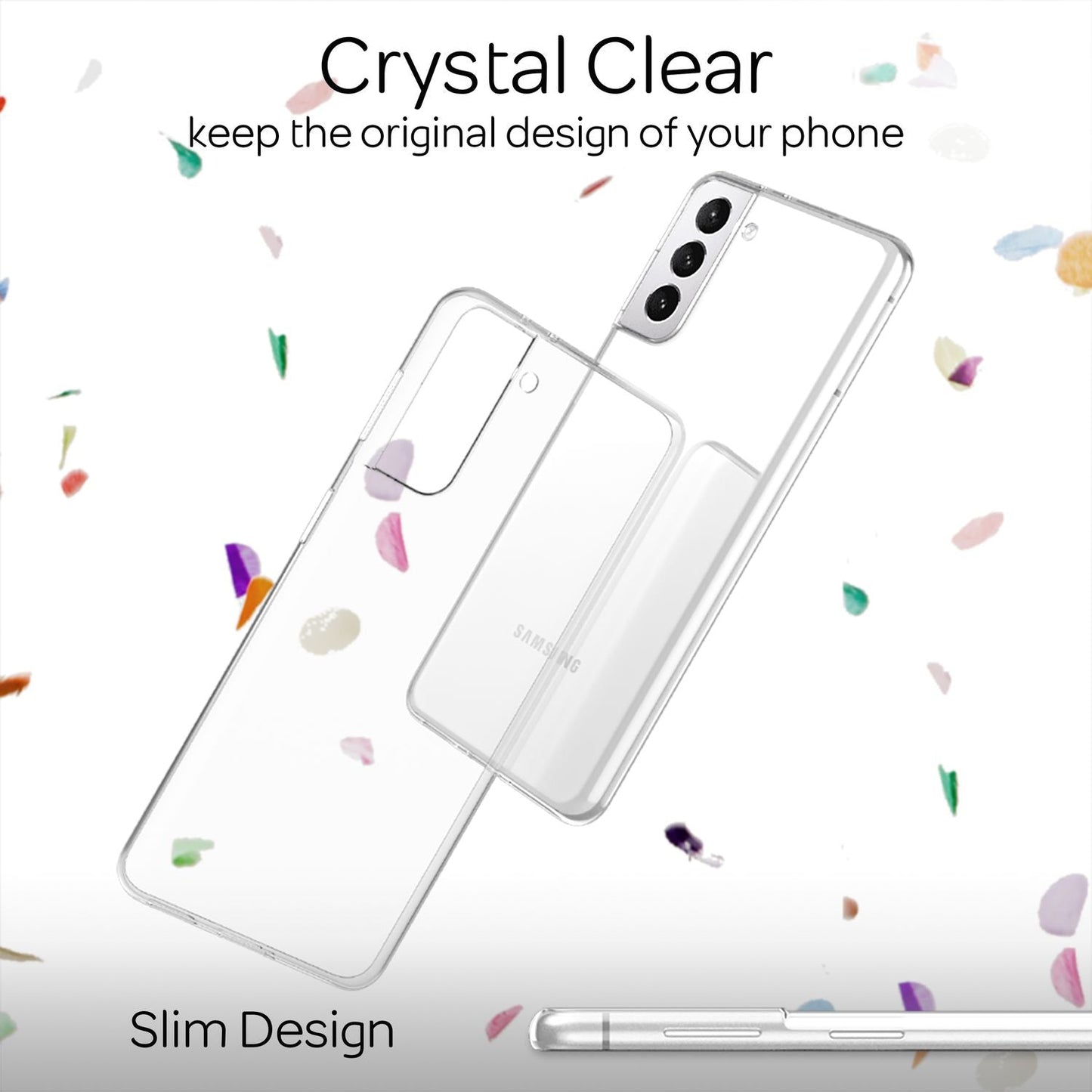 NALIA gegnsætt sílikonhulstur fyrir Samsung Galaxy S22, gegnsætt, gulnunarvarna hulstur, símahulstur