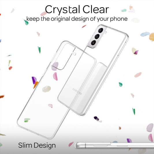 NALIA gegnsætt sílikonhulstur fyrir Samsung Galaxy S22, gegnsætt, gulnunarvarna hulstur, símahulstur