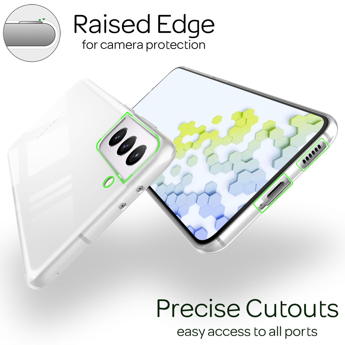 NALIA gegnsætt sílikonhulstur fyrir Samsung Galaxy S22, gegnsætt, gulnunarvarna hulstur, símahulstur