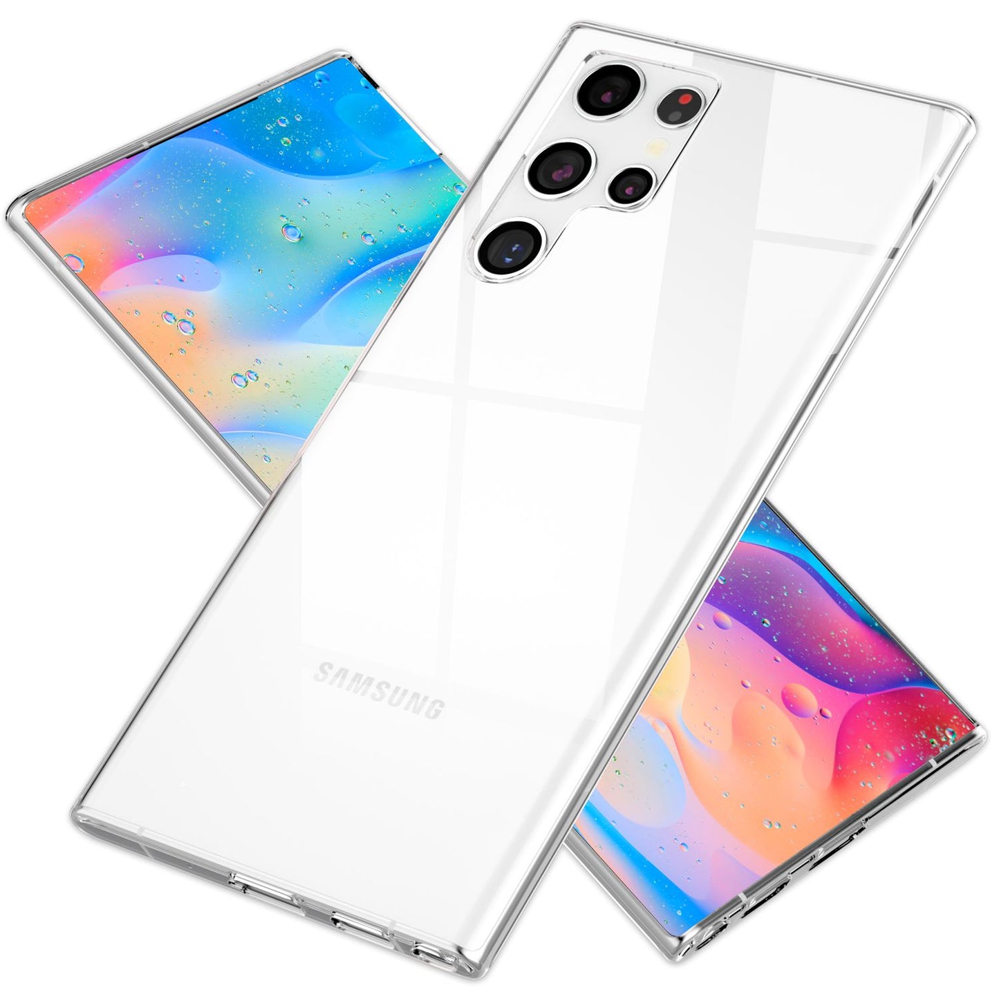 NALIA Clear Silicone Case for Samsung Galaxy S22 Ultra, Transparent Anti-Yellowing Clear Case, Phone Case Protective Cover