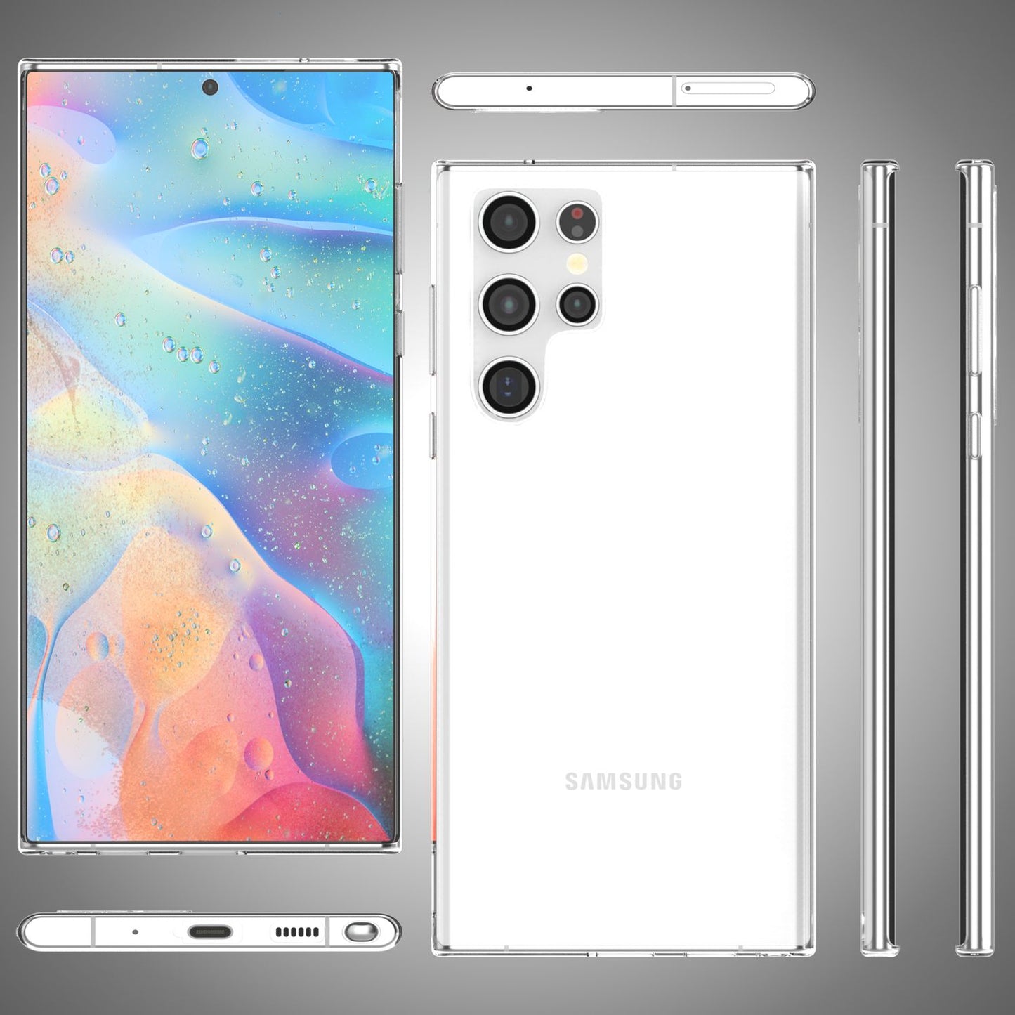 NALIA Clear Silicone Case for Samsung Galaxy S22 Ultra, Transparent Anti-Yellowing Clear Case, Phone Case Protective Cover