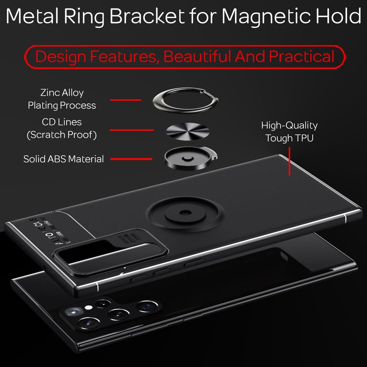 NALIA Ring Case for Samsung Galaxy S22 Ultra