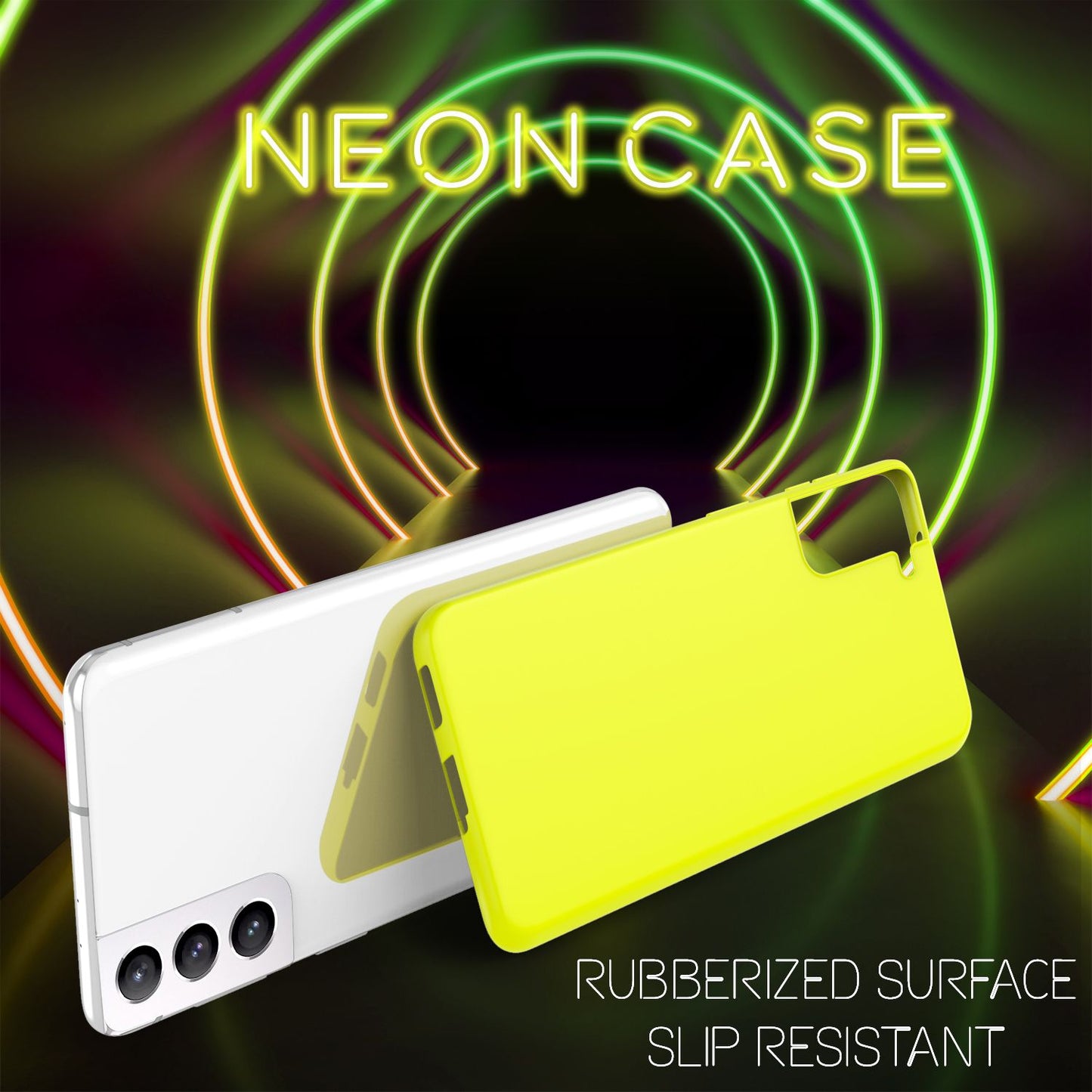 NALIA Colorful Neon Silicone Case for Samsung Galaxy S22 Plus, Intense Color, Non-Slip, Velvety Soft Rubberized, Protective Phone Case