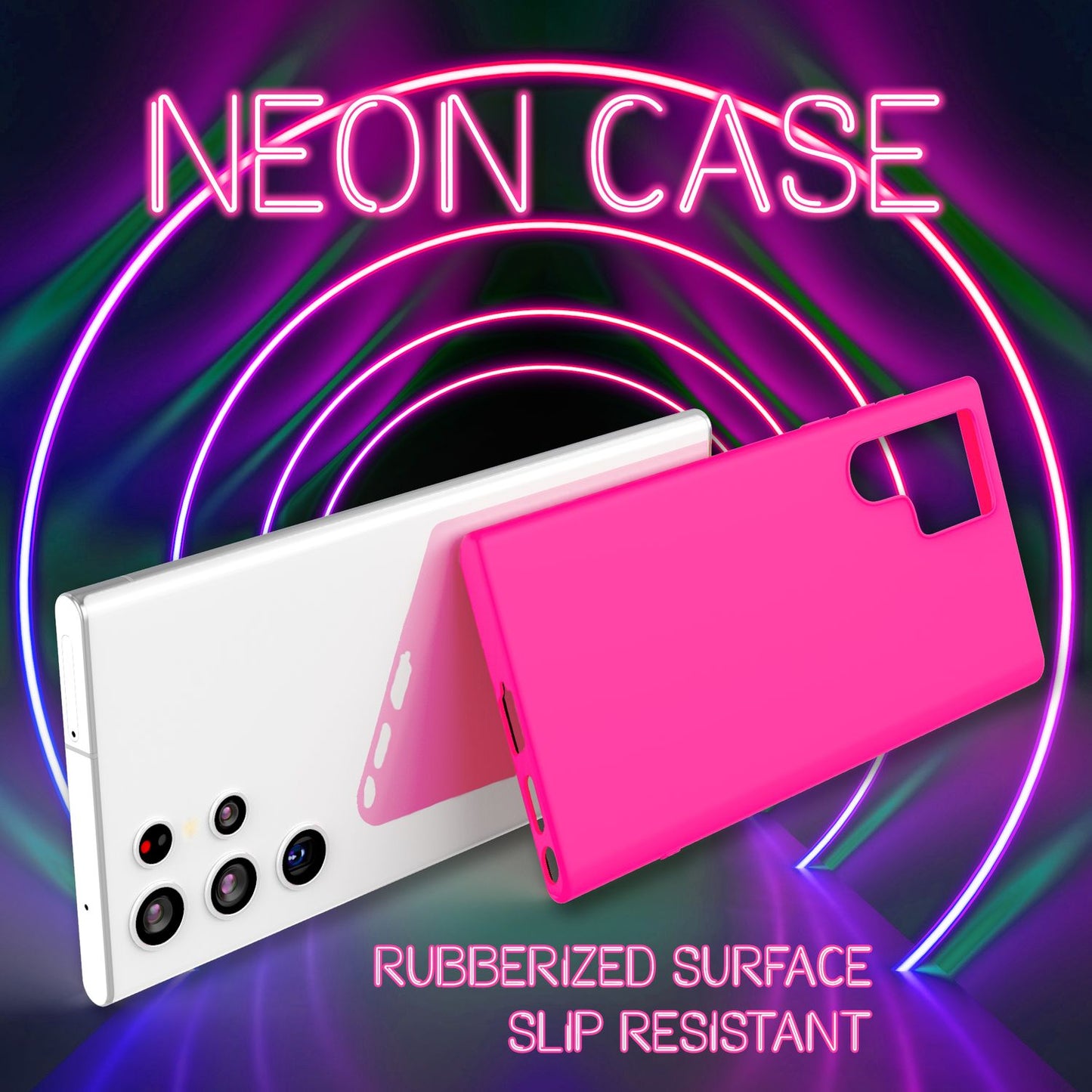 NALIA Colorful Neon Silicone Case for Samsung Galaxy S22 Ultra