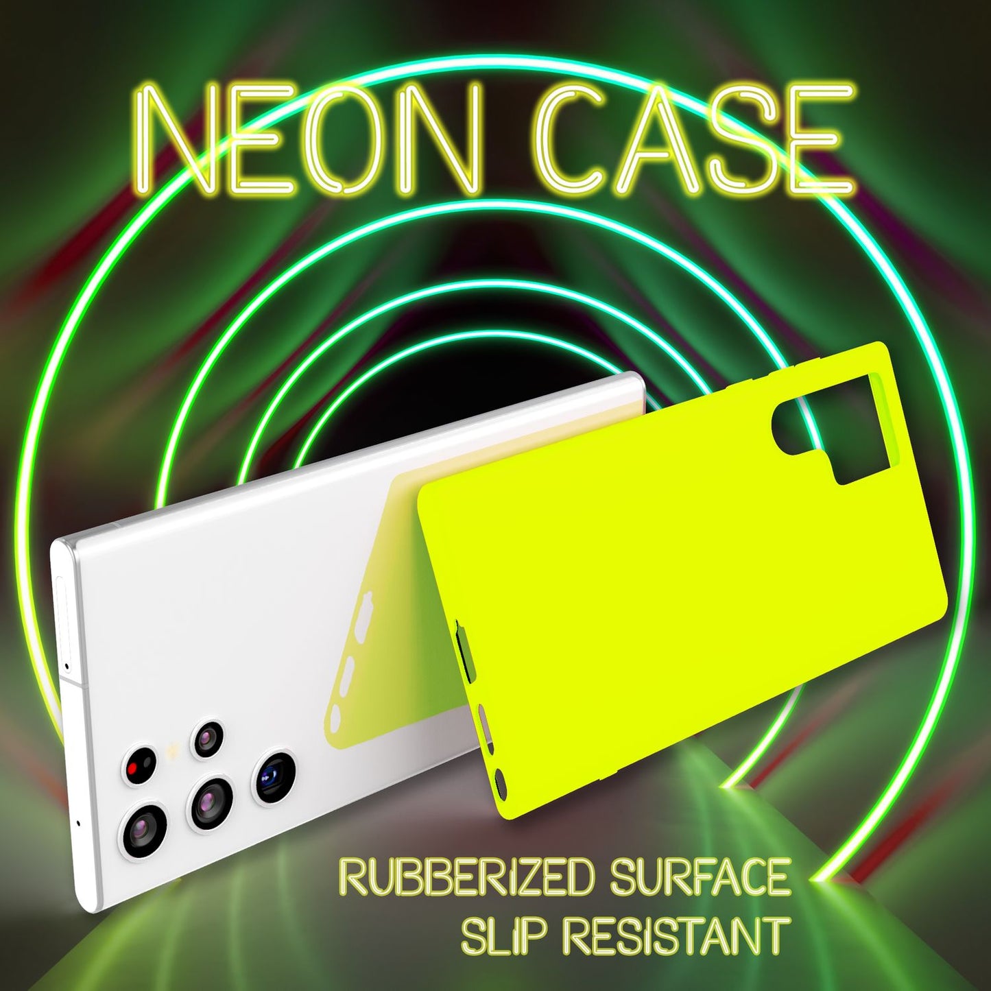 NALIA Colorful Neon Silicone Case for Samsung Galaxy S22 Ultra