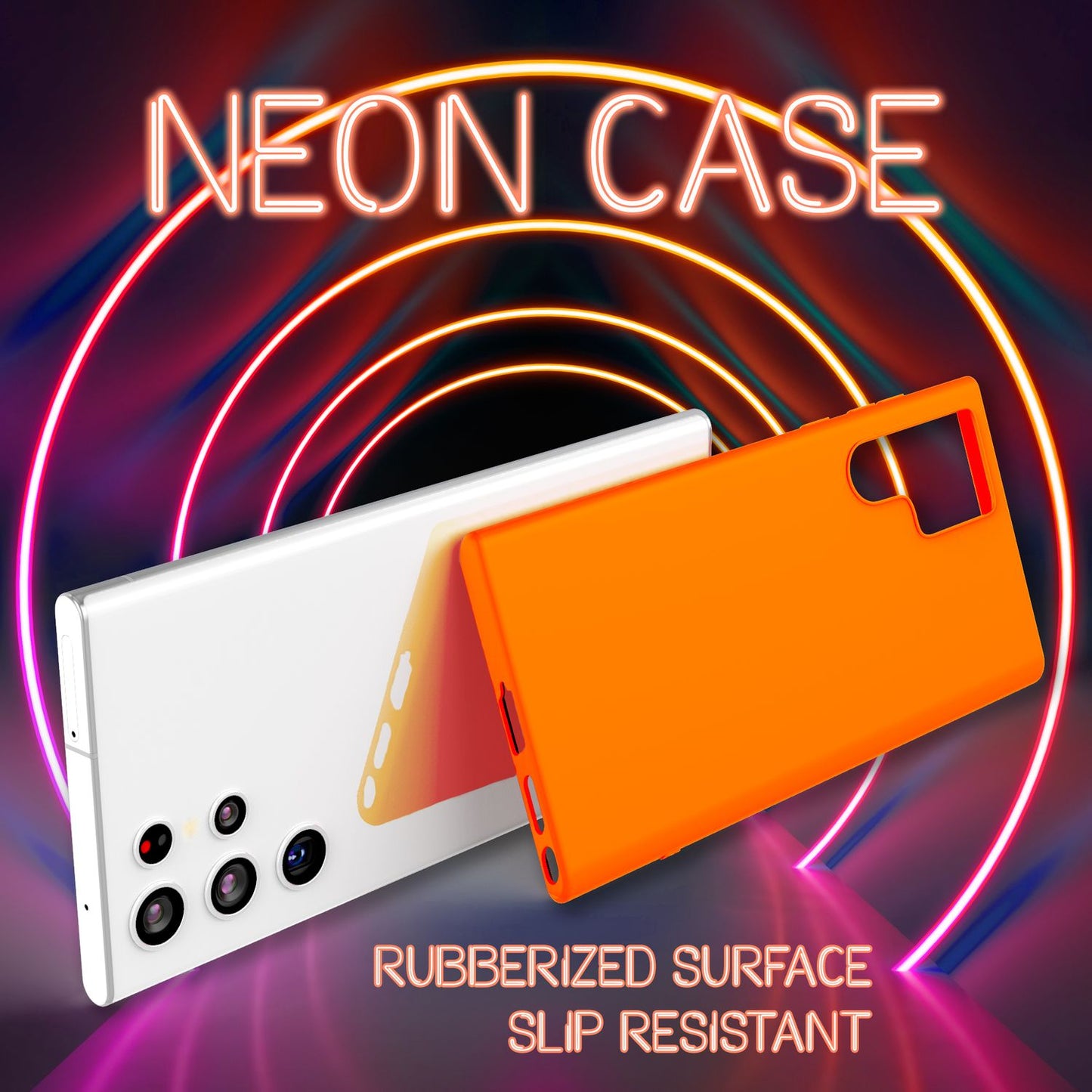 NALIA Colorful Neon Silicone Case for Samsung Galaxy S22 Ultra