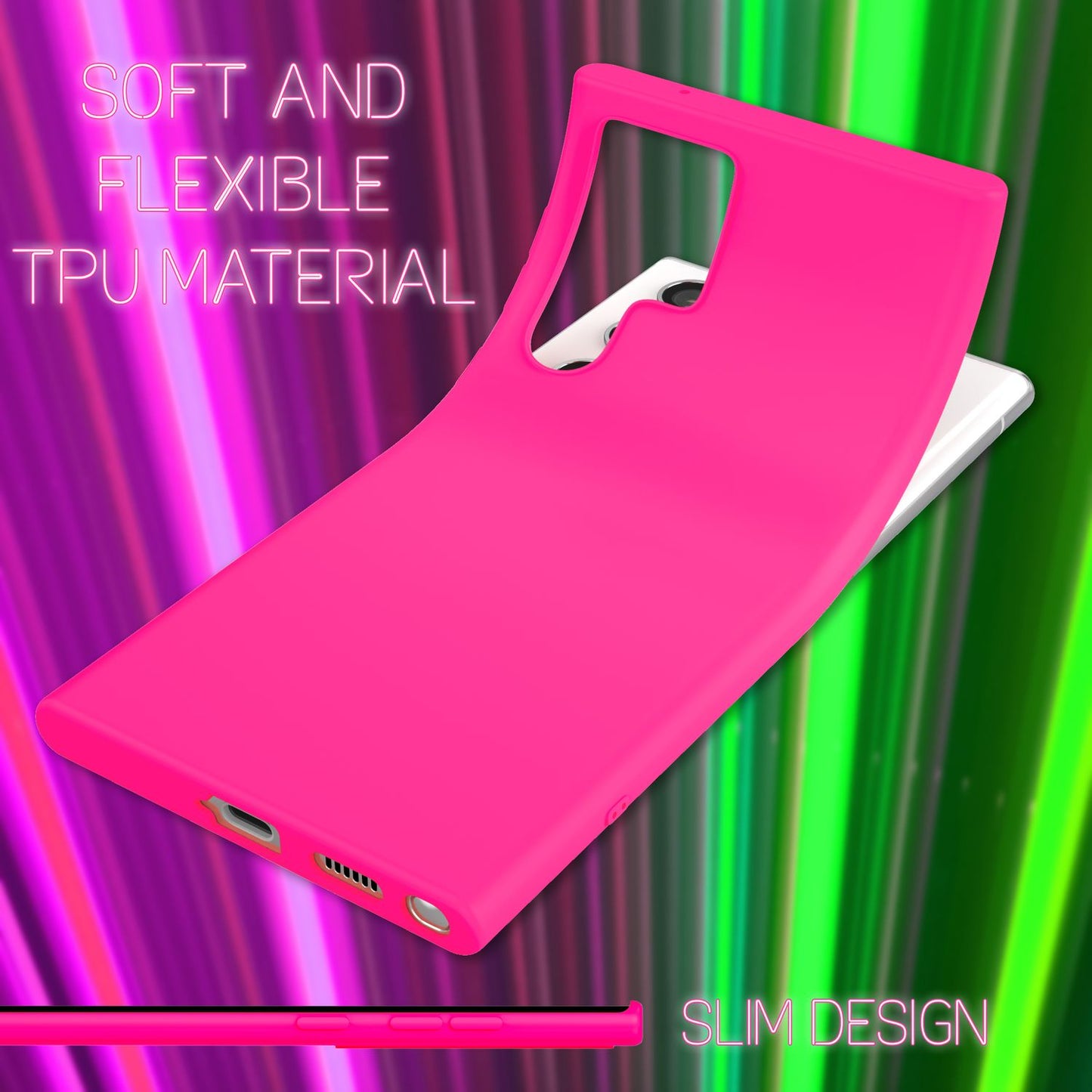 NALIA Colorful Neon Silicone Case for Samsung Galaxy S22 Ultra