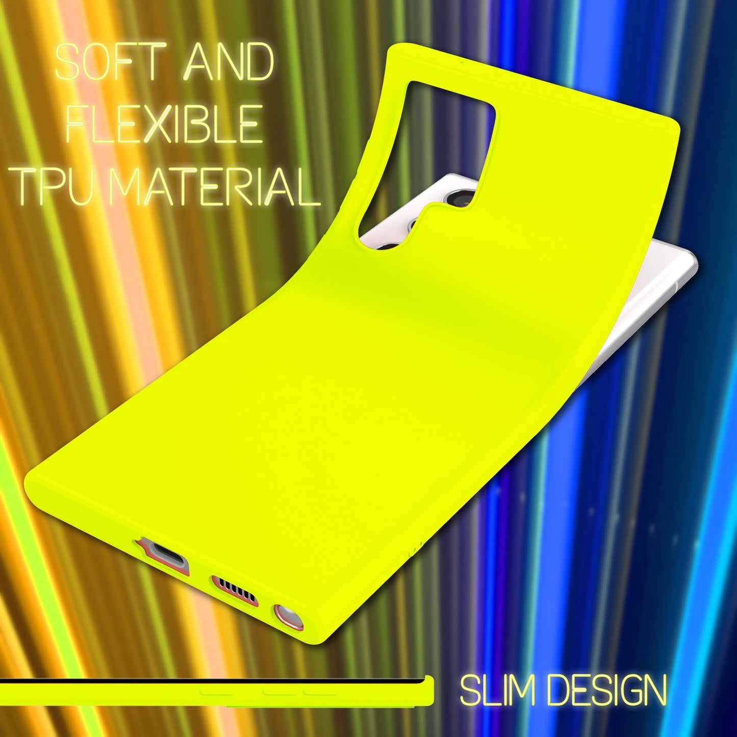 NALIA Colorful Neon Silicone Case for Samsung Galaxy S22 Ultra