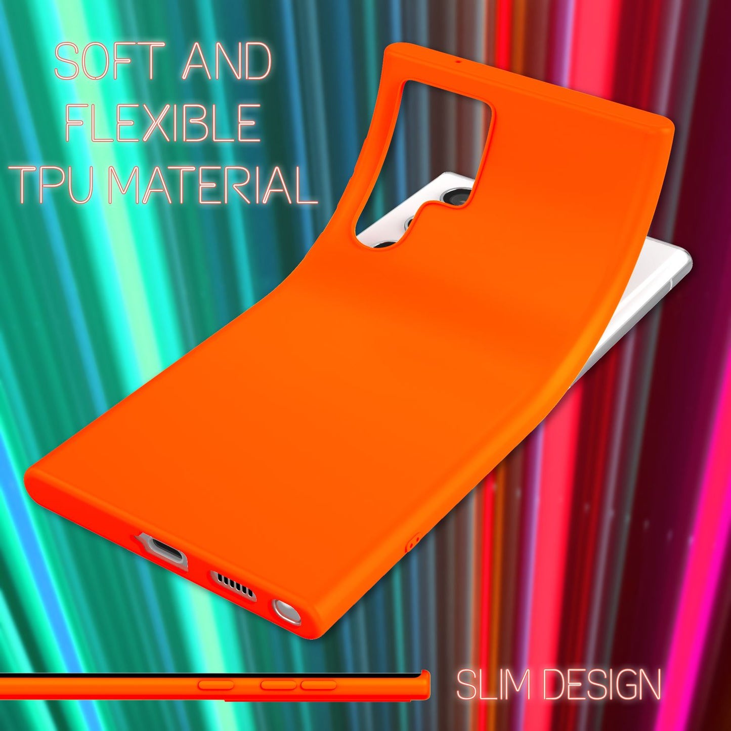 NALIA Colorful Neon Silicone Case for Samsung Galaxy S22 Ultra