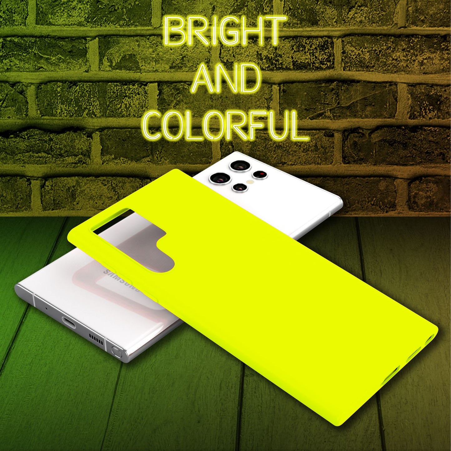 NALIA Colorful Neon Silicone Case for Samsung Galaxy S22 Ultra