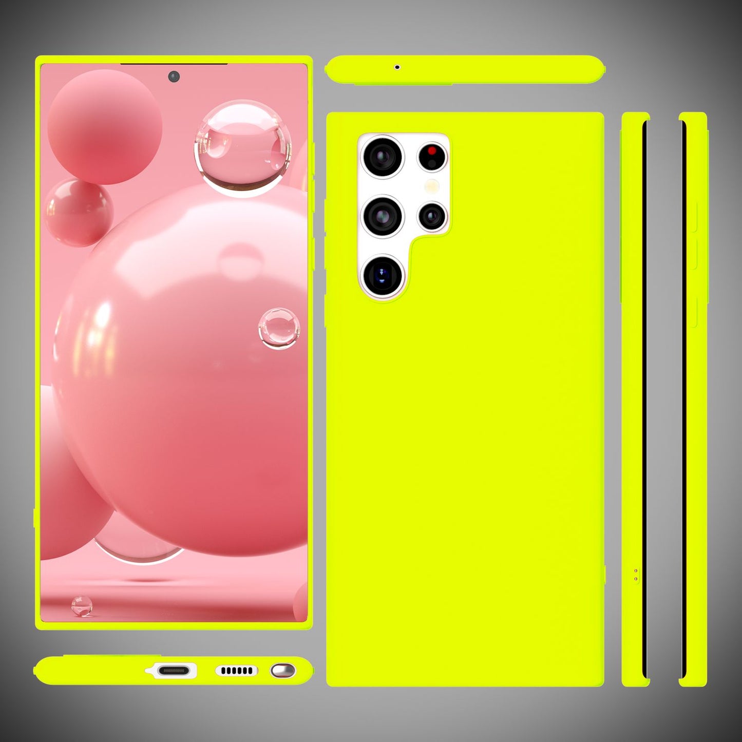 NALIA Colorful Neon Silicone Case for Samsung Galaxy S22 Ultra