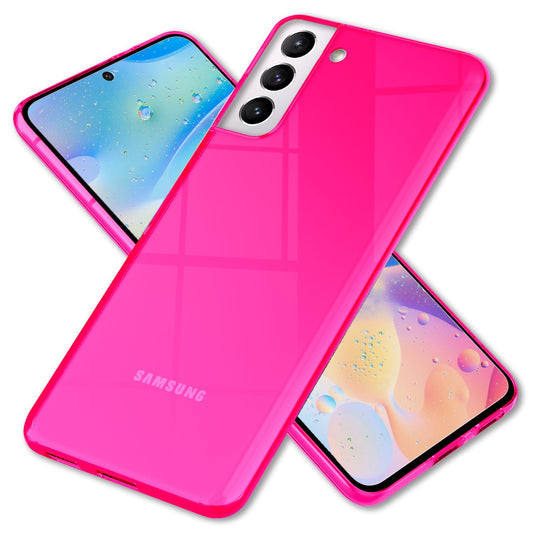 NALIA Clear Neon Phone Case for Samsung Galaxy S22, Transparent, Colorful, Luminous, Non-Yellowing, Thin, Robust Protective Cover