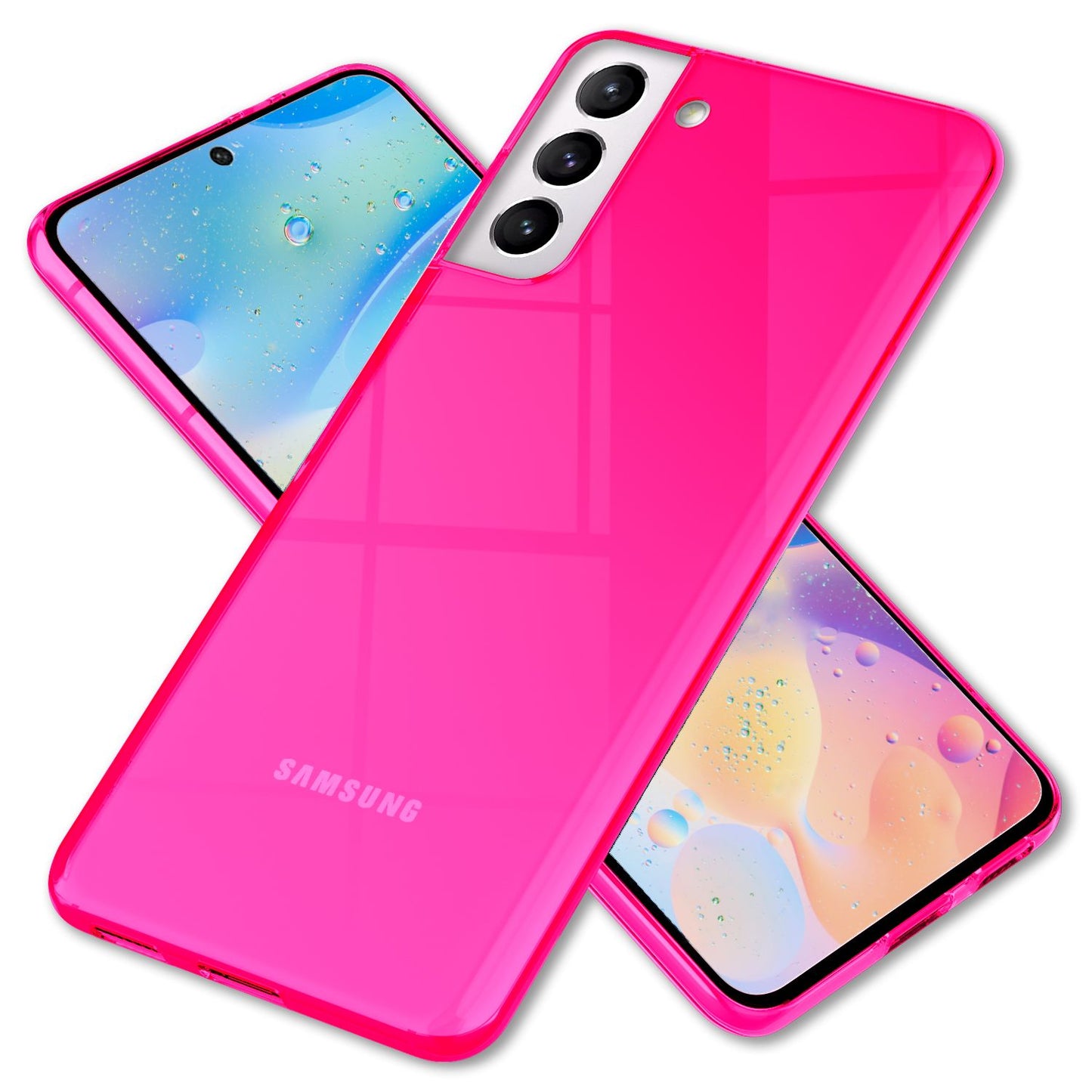 NALIA Clear Neon símahulstur fyrir Samsung Galaxy S22 Plus, gegnsætt, litríkt, lýsandi, gulnunarvarna, þunnt, sterkt hlífðarhulstur