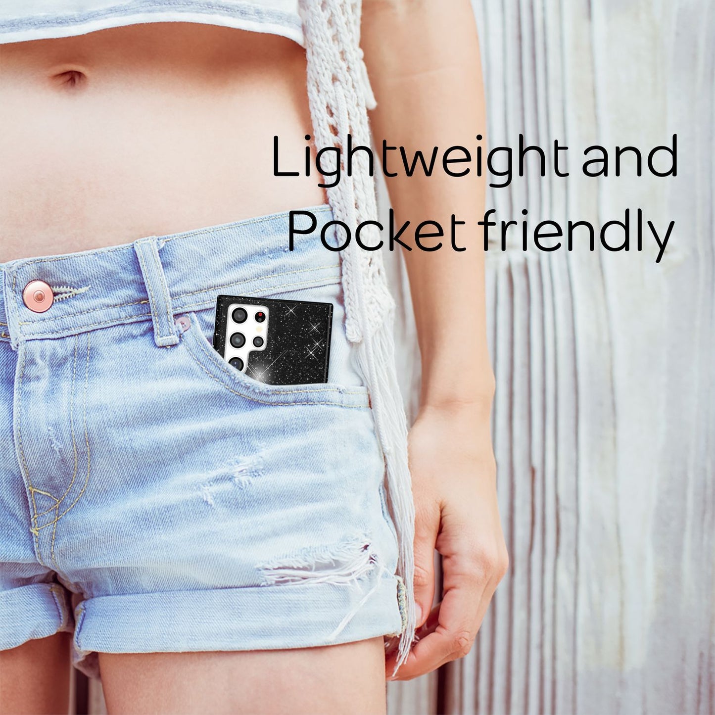 NALIA Robust Glitter Case for Samsung Galaxy S22 Ultra, Shiny Glitter Hybrid Protective Case, Reinforced Silicone Case