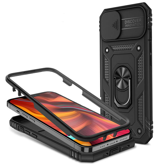 NALIA Military-Style Ring Case for iPhone 13 Mini, Extremely Protective with Display Frame &amp; Camera Cover, 360° Ring for Stand Function &amp; Car Mount