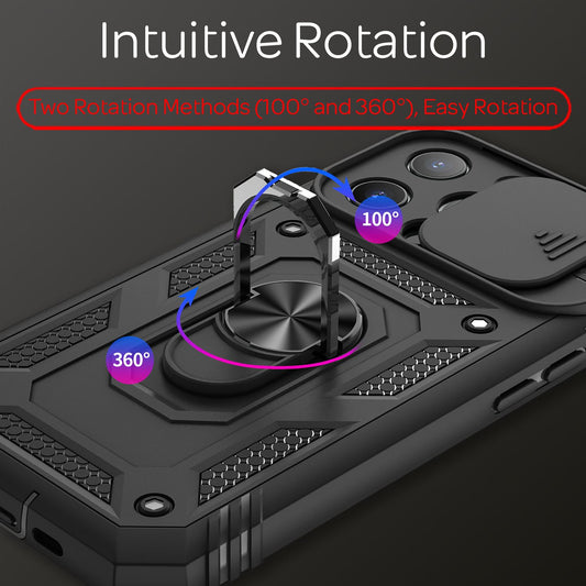 NALIA hernaðarstíls hringhulstur fyrir iPhone 13 Pro, einstaklega verndandi með skjáramma og myndavélarhulstri, 360° hringur fyrir stand og bílfestingu