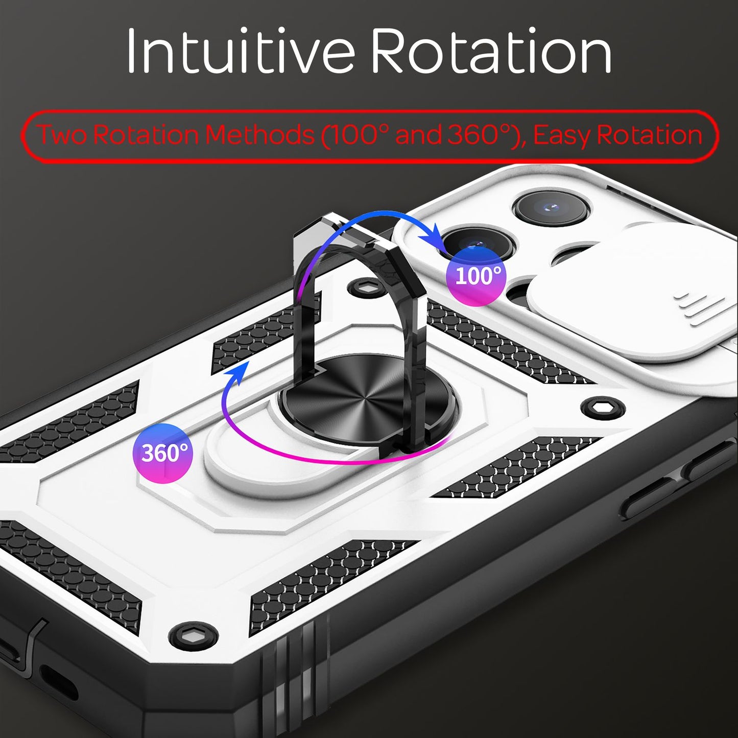 NALIA Military-Style Ringhülle für iPhone 13 Pro Max, Extrem Schützend mit Display-Rahmen & Kamera-Abdeckung