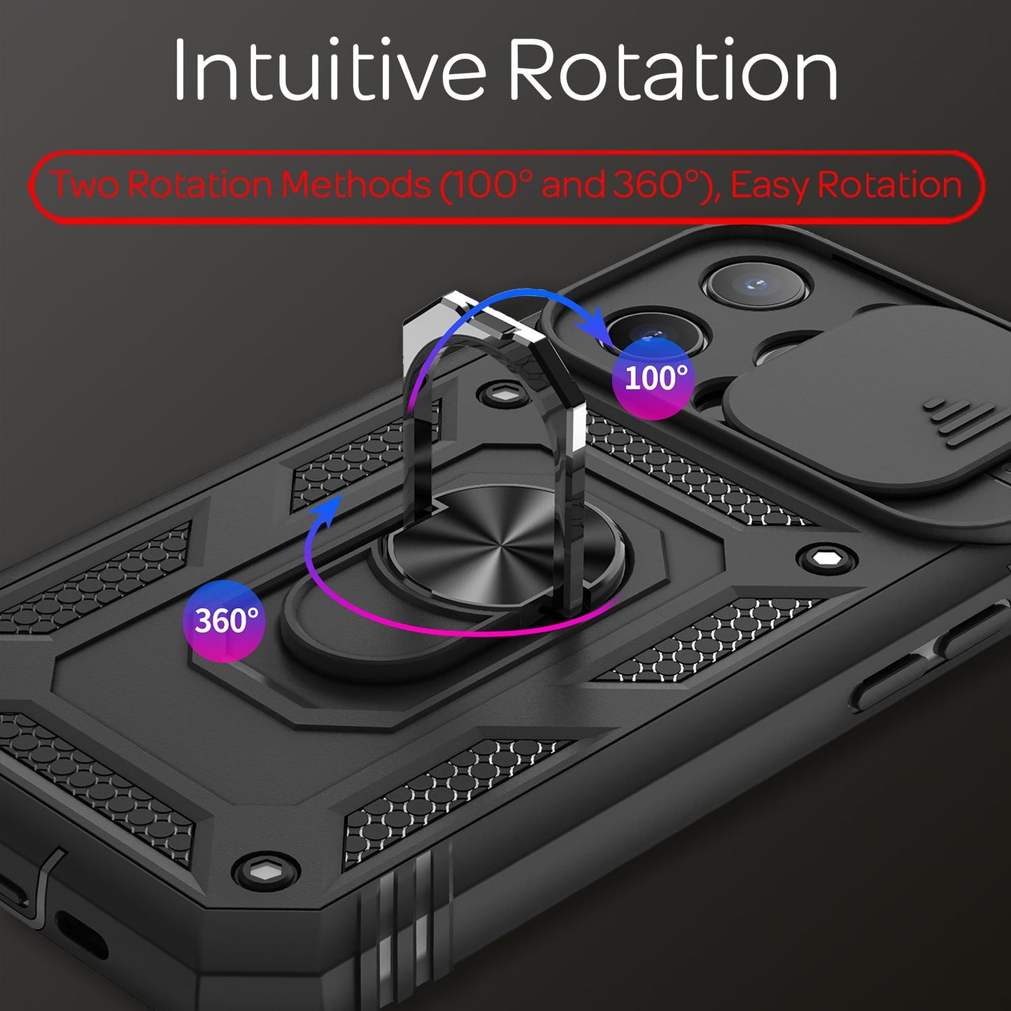NALIA Military-Style Ringhülle für iPhone 13 Pro Max, Extrem Schützend mit Display-Rahmen & Kamera-Abdeckung