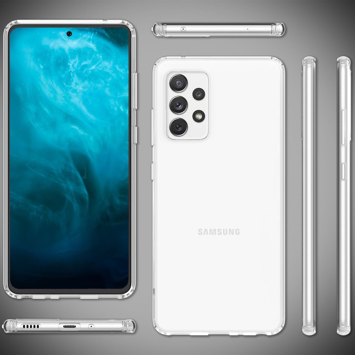 Fyrir Samsung Galaxy A33 - Glært, rispuþolið símahulstur með hörðu baki og sílikoni