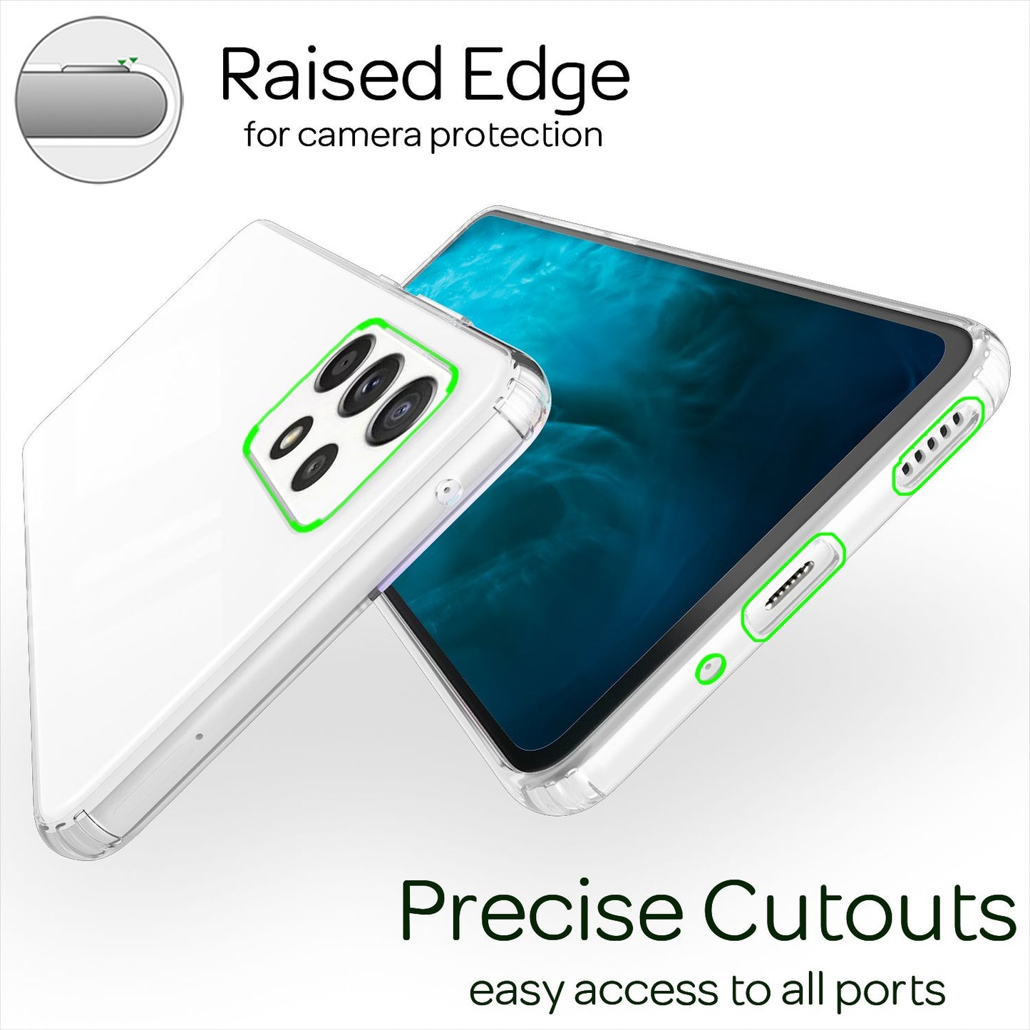 Clear scratch-resistant case for Samsung Galaxy A53, transparent anti-yellowing, shockproof hard back &amp; silicone frame, hybrid phone case, protective cover.