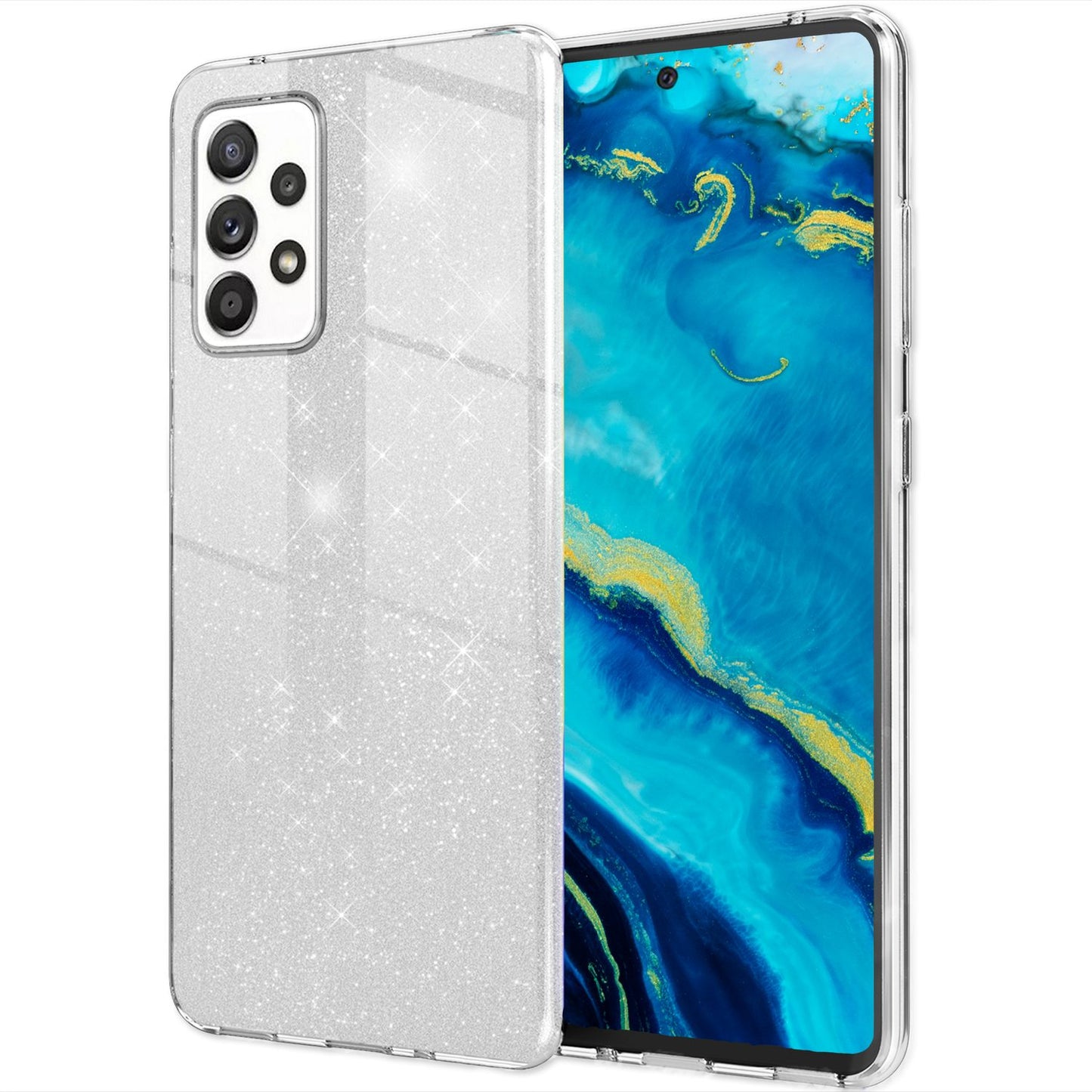 Fyrir Samsung Galaxy A33 - Sterkt glitrandi hulstur, höggþolið, glansandi símavörn