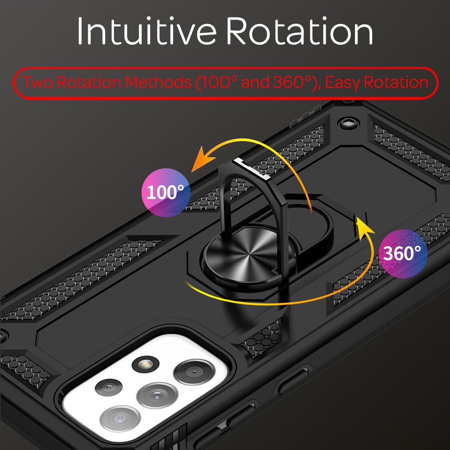 For Samsung Galaxy A33 - Military Style Ring Case Shockproof Outdoor Protective Cover