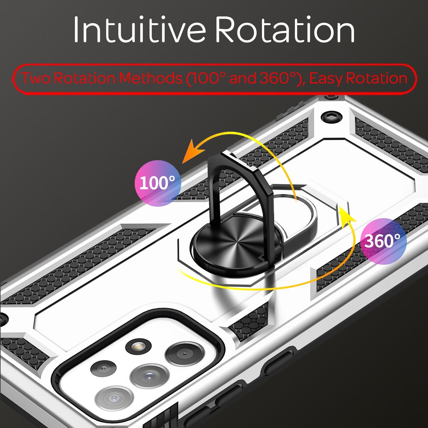 For Samsung Galaxy A33 - Military Style Ring Case Shockproof Outdoor Protective Cover