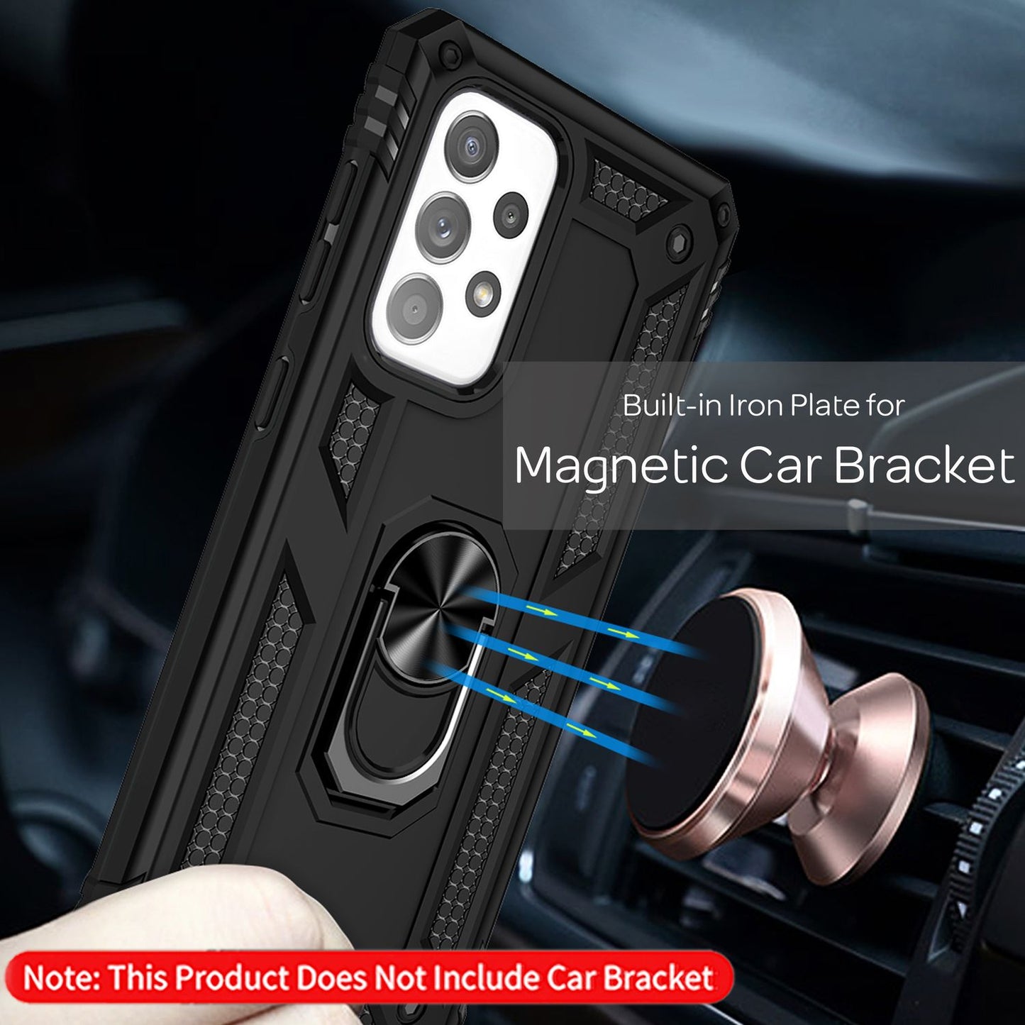 For Samsung Galaxy A33 - Military Style Ring Case Shockproof Outdoor Protective Cover