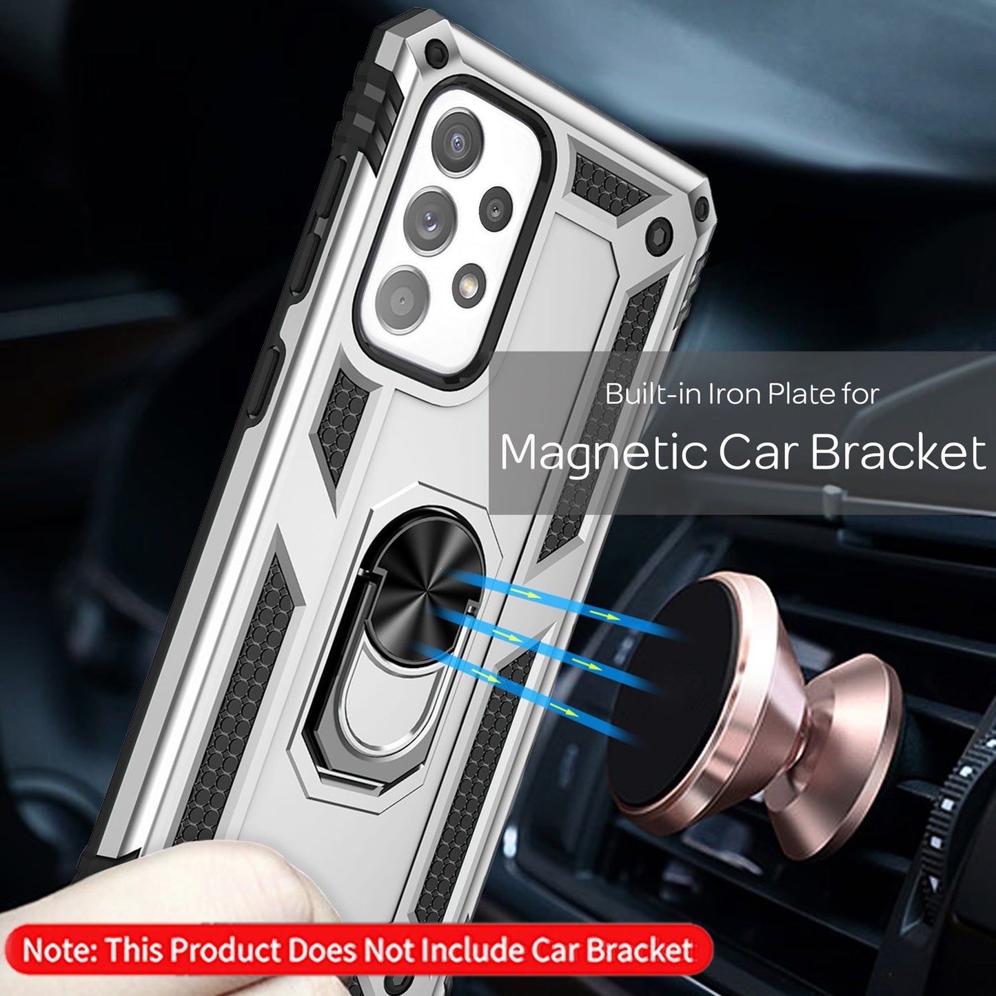 For Samsung Galaxy A33 - Military Style Ring Case Shockproof Outdoor Protective Cover