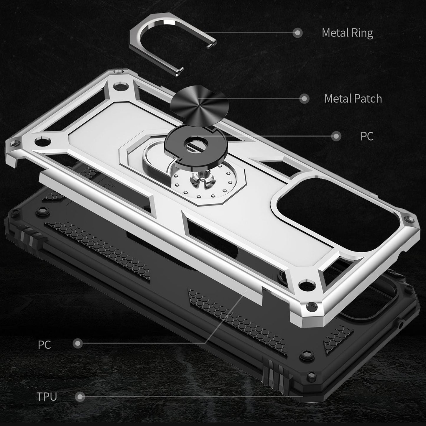 For Samsung Galaxy A33 - Military Style Ring Case Shockproof Outdoor Protective Cover