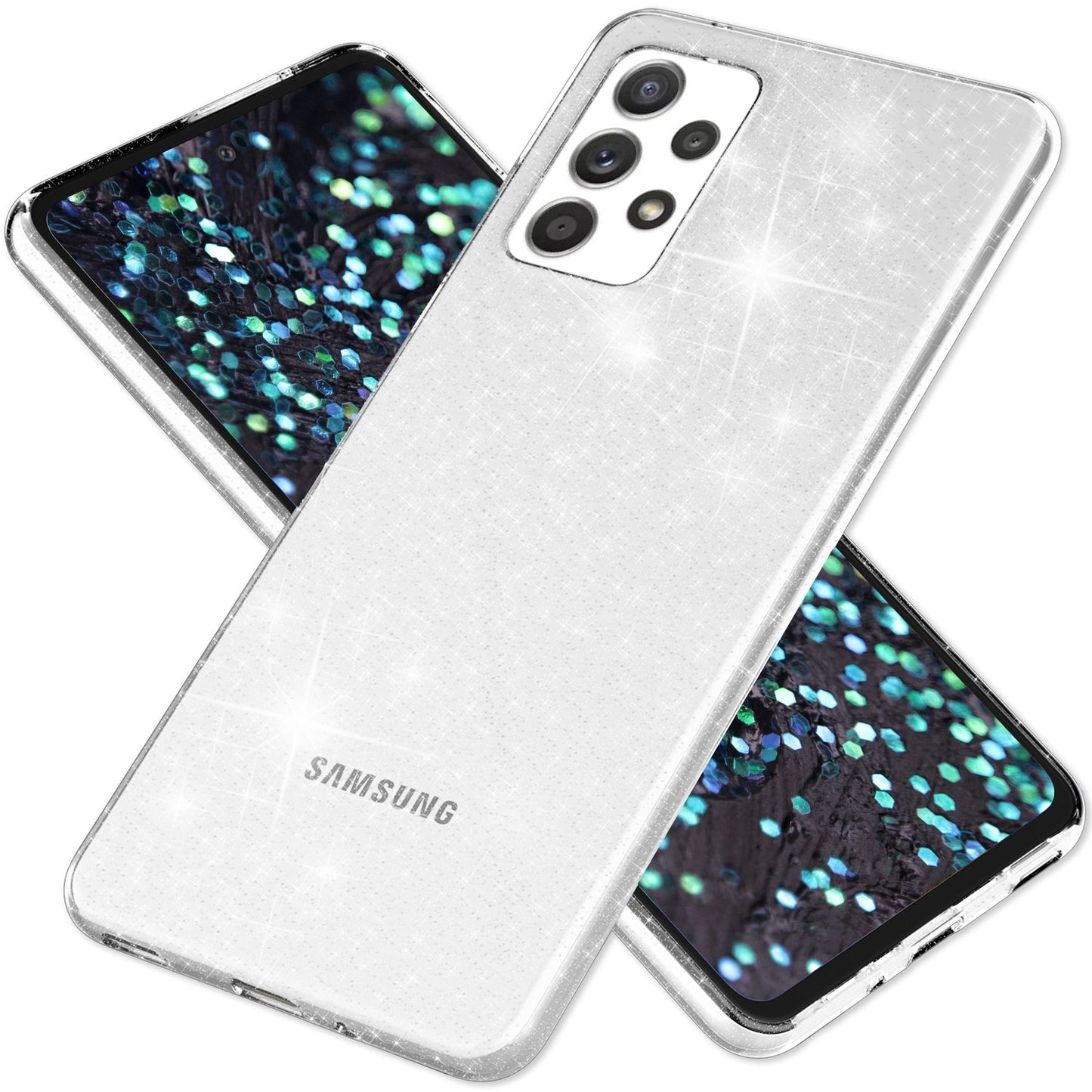 For Samsung Galaxy A33 - Clear Glitter Case Bling Diamond Silicone Phone Protector