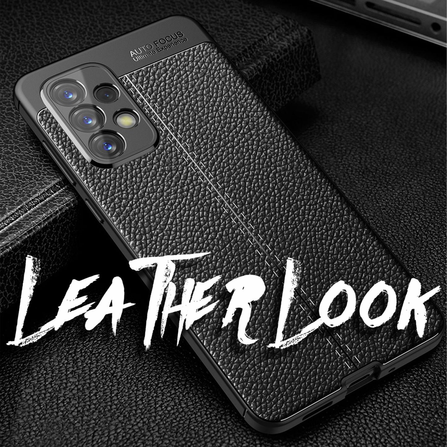 For Samsung Galaxy A33 - Leather Look Case Anti-Fingerprint Silicone Phone Case