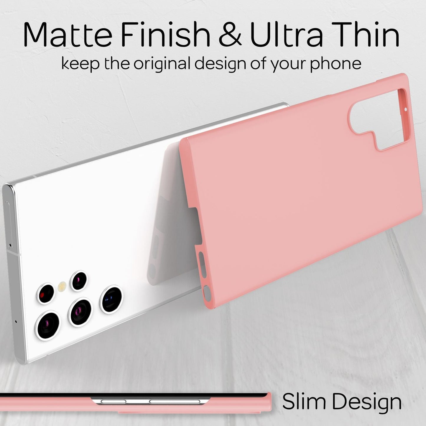 NALIA Ultraþunnt hart hulstur fyrir Samsung Galaxy S22 Ultra, fingrafaravarnandi, silkimjúkt, matt, hálkuvörn, extra létt 0,5 mm þunnt, hart hlífðarhulstur