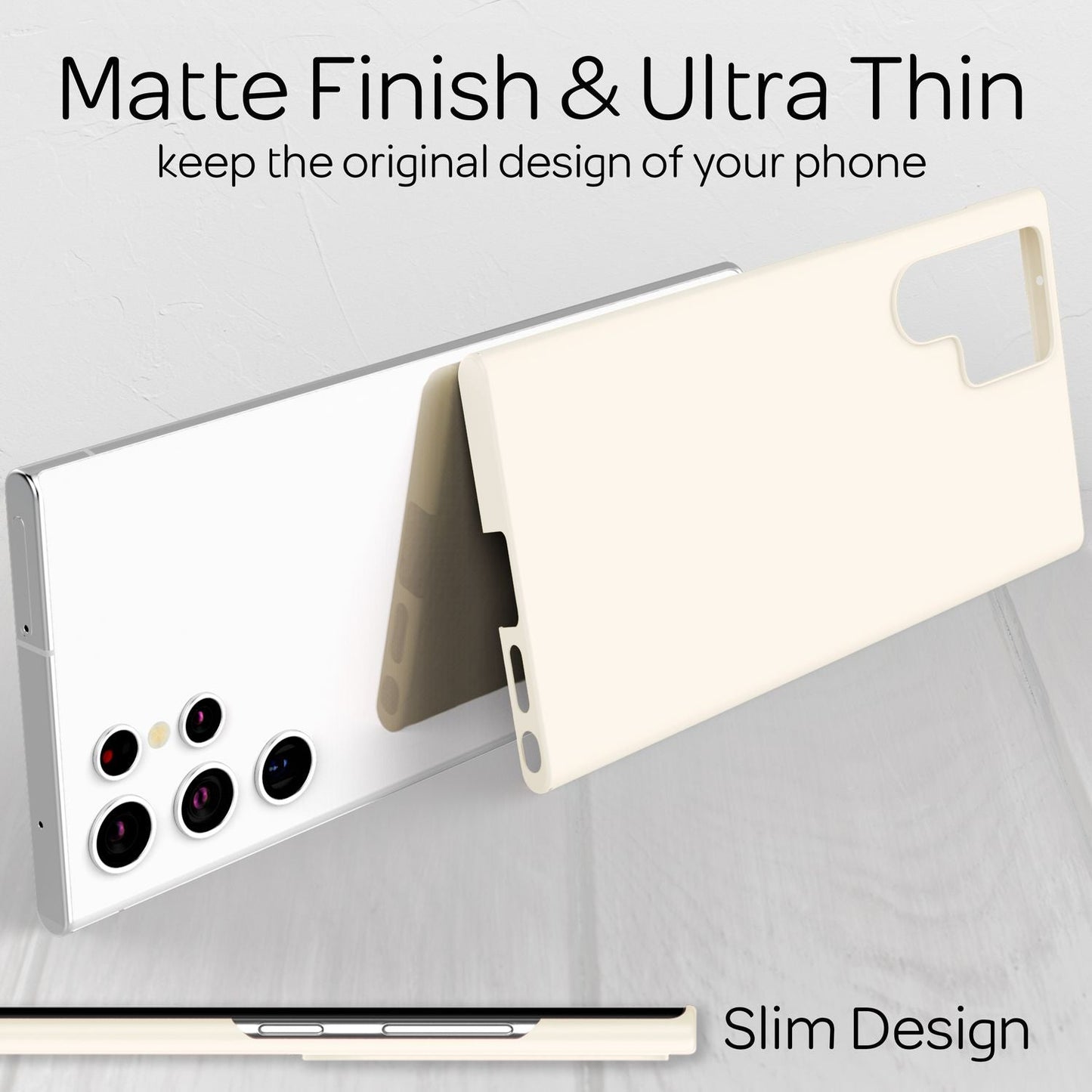 NALIA Ultraþunnt hart hulstur fyrir Samsung Galaxy S22 Ultra, fingrafaravarnandi, silkimjúkt, matt, hálkuvörn, extra létt 0,5 mm þunnt, hart hlífðarhulstur