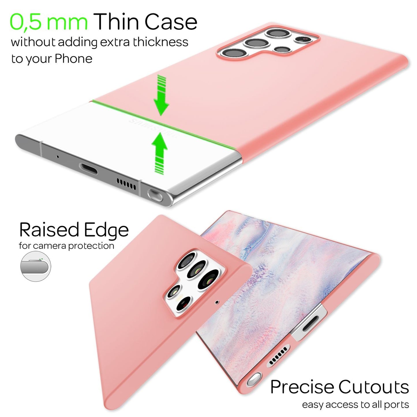 NALIA Ultraþunnt hart hulstur fyrir Samsung Galaxy S22 Ultra, fingrafaravarnandi, silkimjúkt, matt, hálkuvörn, extra létt 0,5 mm þunnt, hart hlífðarhulstur