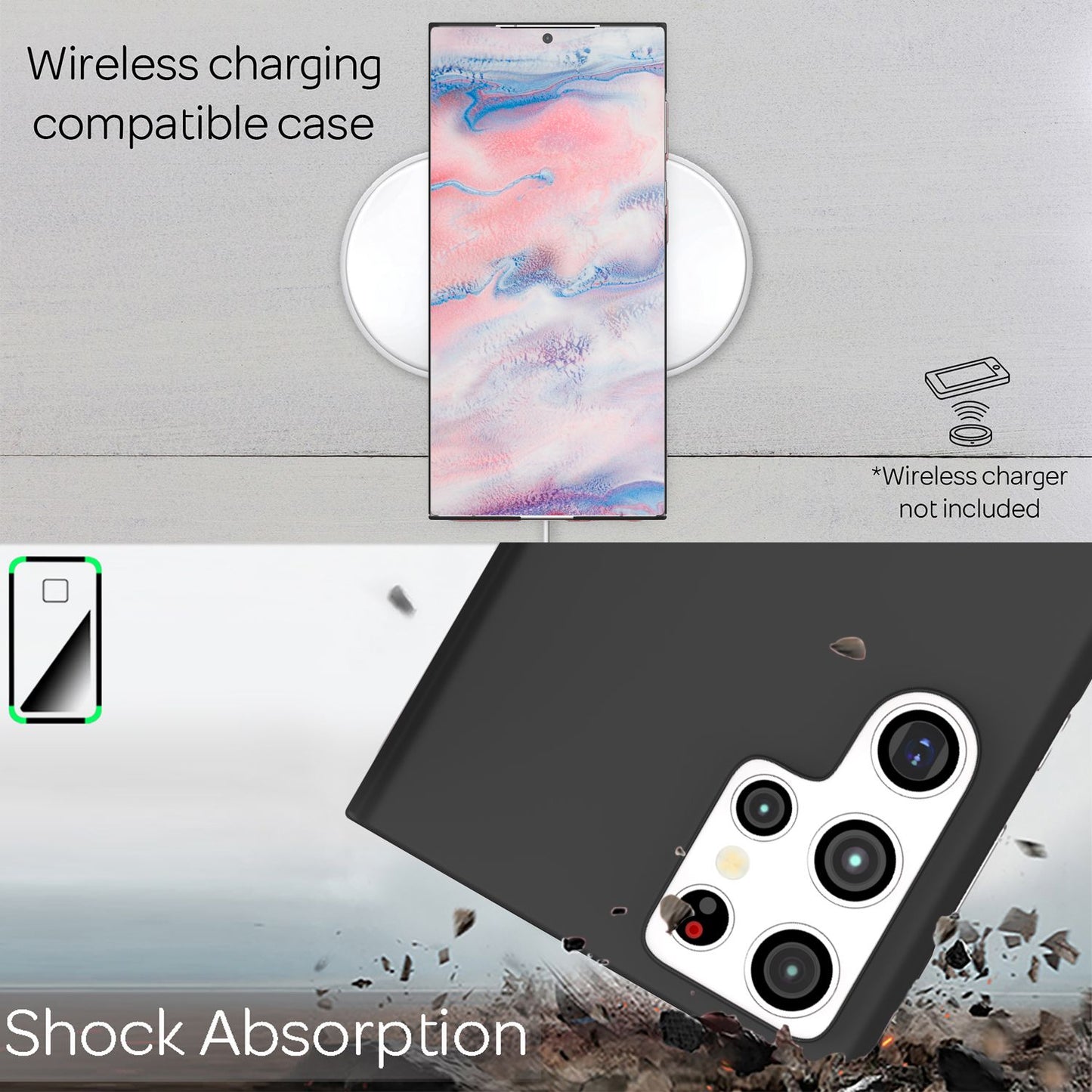 NALIA Ultraþunnt hart hulstur fyrir Samsung Galaxy S22 Ultra, fingrafaravarnandi, silkimjúkt, matt, hálkuvörn, extra létt 0,5 mm þunnt, hart hlífðarhulstur