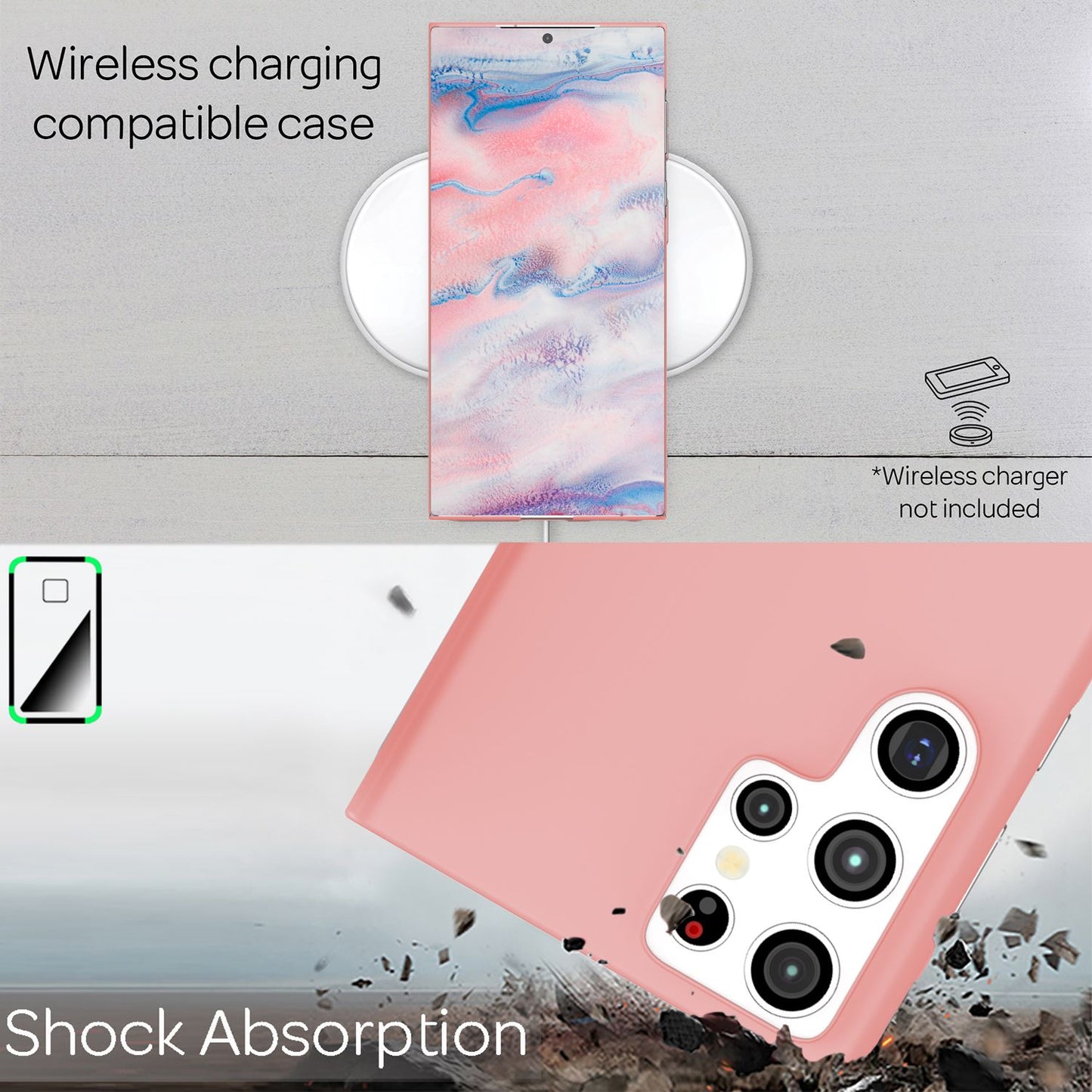 NALIA Ultraþunnt hart hulstur fyrir Samsung Galaxy S22 Ultra, fingrafaravarnandi, silkimjúkt, matt, hálkuvörn, extra létt 0,5 mm þunnt, hart hlífðarhulstur