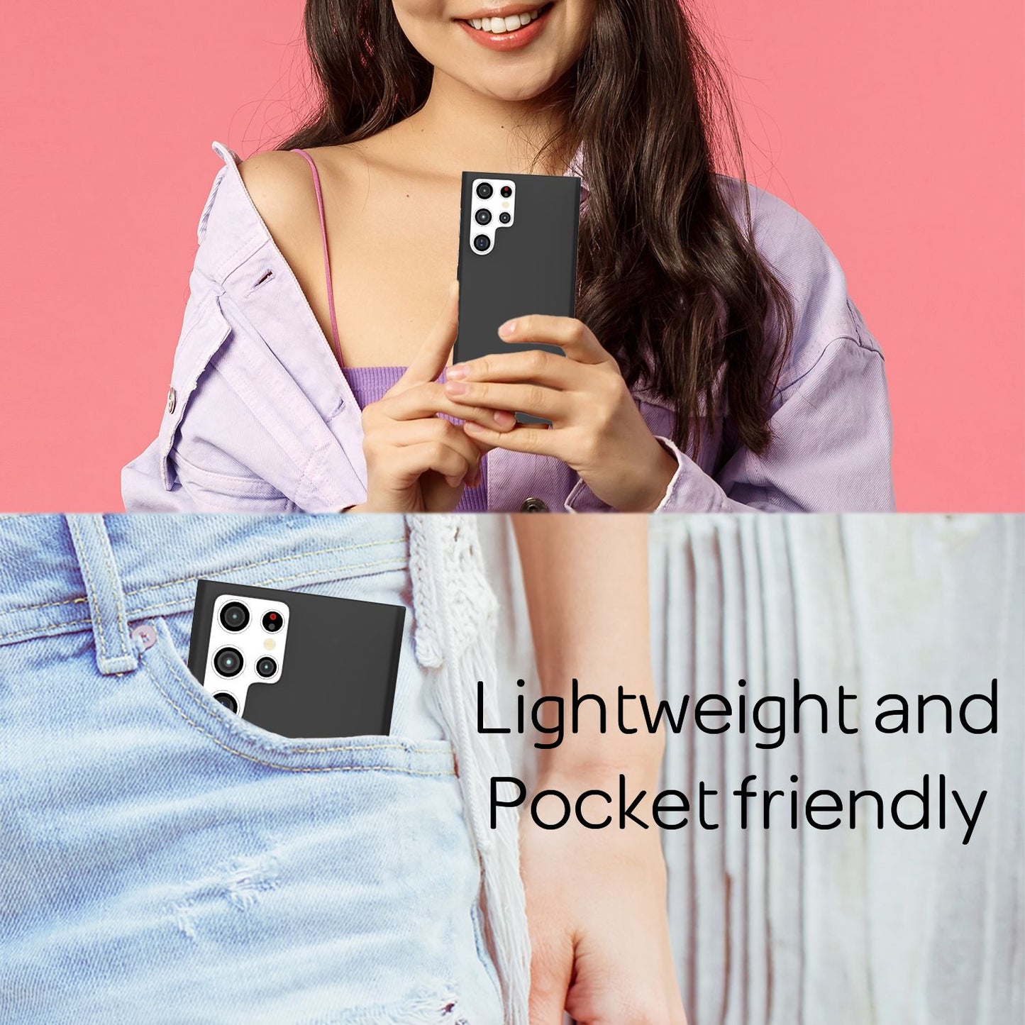 NALIA Ultraþunnt hart hulstur fyrir Samsung Galaxy S22 Ultra, fingrafaravarnandi, silkimjúkt, matt, hálkuvörn, extra létt 0,5 mm þunnt, hart hlífðarhulstur