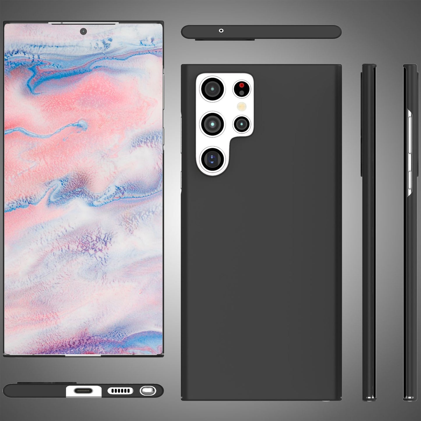 NALIA Ultraþunnt hart hulstur fyrir Samsung Galaxy S22 Ultra, fingrafaravarnandi, silkimjúkt, matt, hálkuvörn, extra létt 0,5 mm þunnt, hart hlífðarhulstur