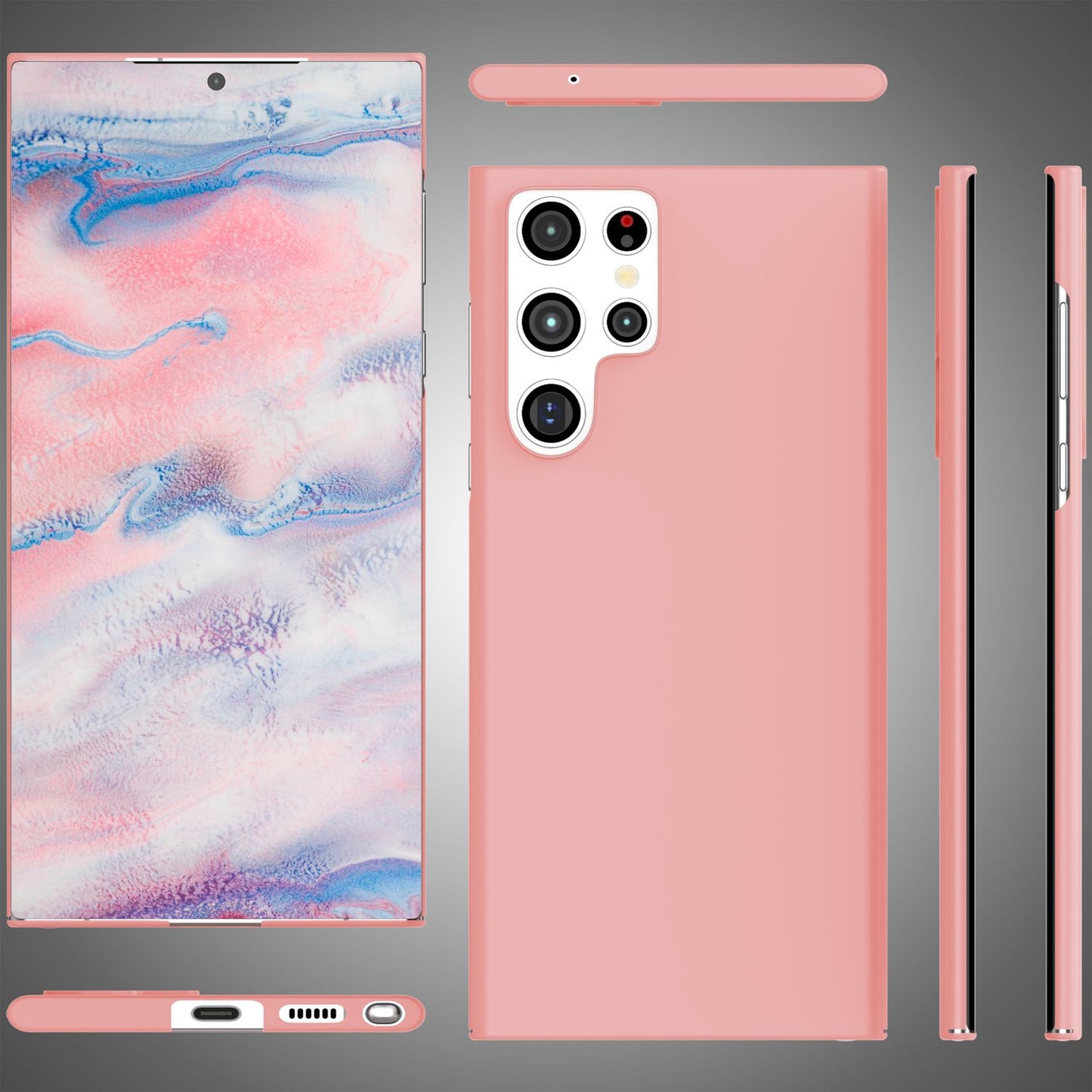 NALIA Ultraþunnt hart hulstur fyrir Samsung Galaxy S22 Ultra, fingrafaravarnandi, silkimjúkt, matt, hálkuvörn, extra létt 0,5 mm þunnt, hart hlífðarhulstur