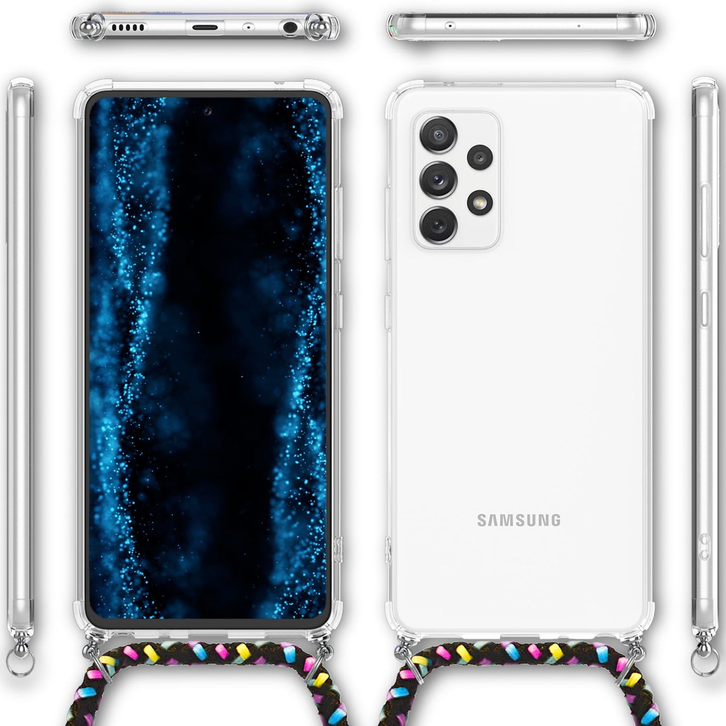 Fyrir Samsung Galaxy A33 - Símahulstur með keðju, sterku hörðu hulstri og axlaról