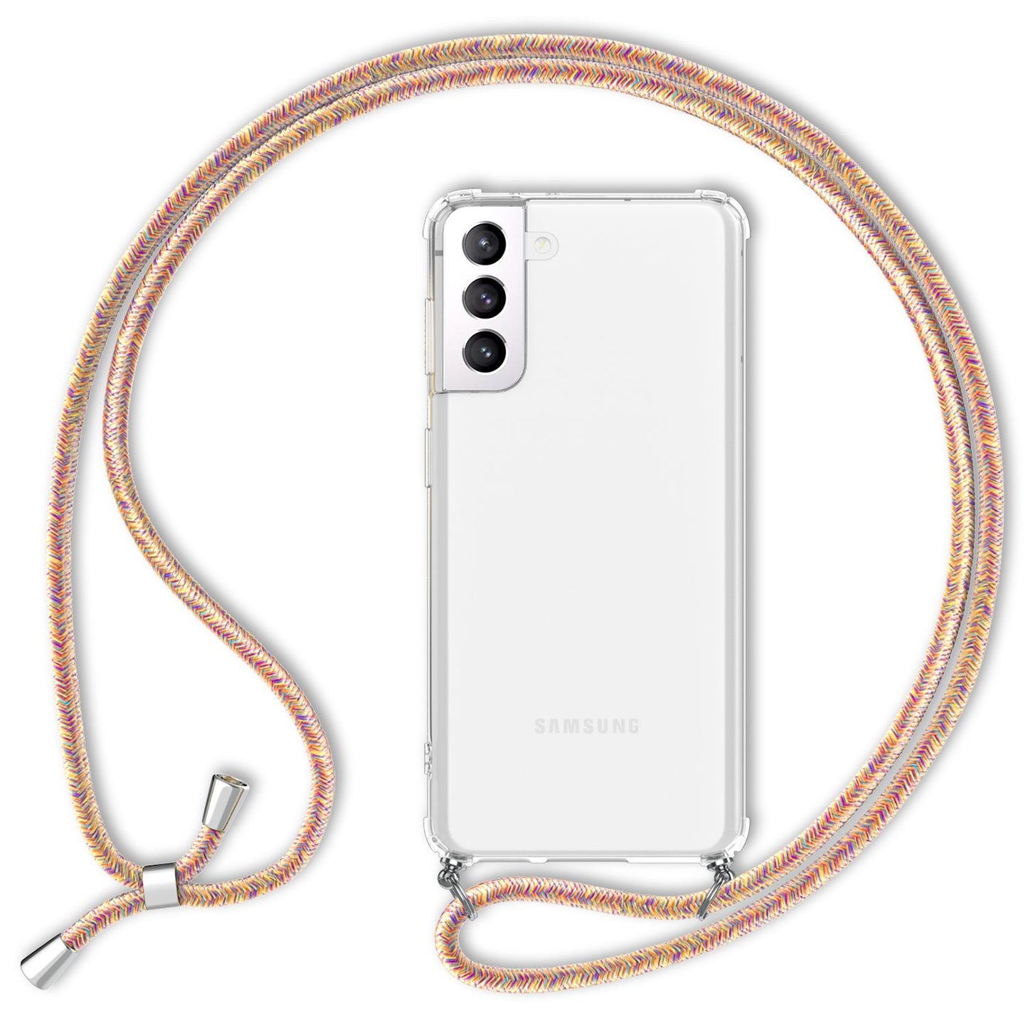 NALIA Phone Case with Chain for Samsung Galaxy S22 Plus, Transparent Protective Case &amp; Lanyard for Wearing Around Your Neck, Robust, Non-Yellowing, Clear