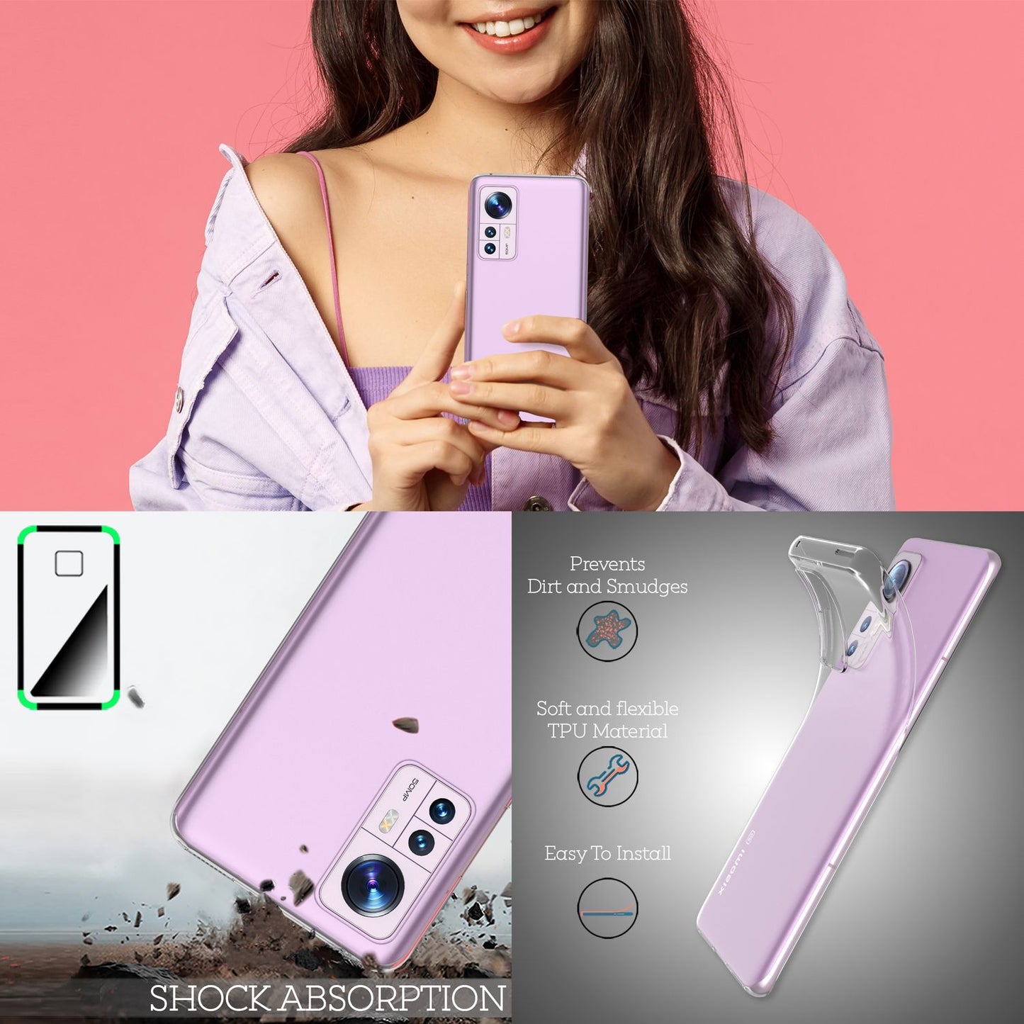 Glært sílikonhulstur fyrir Xiaomi 12/ Xiaomi 12X - Sílikon símahulstur