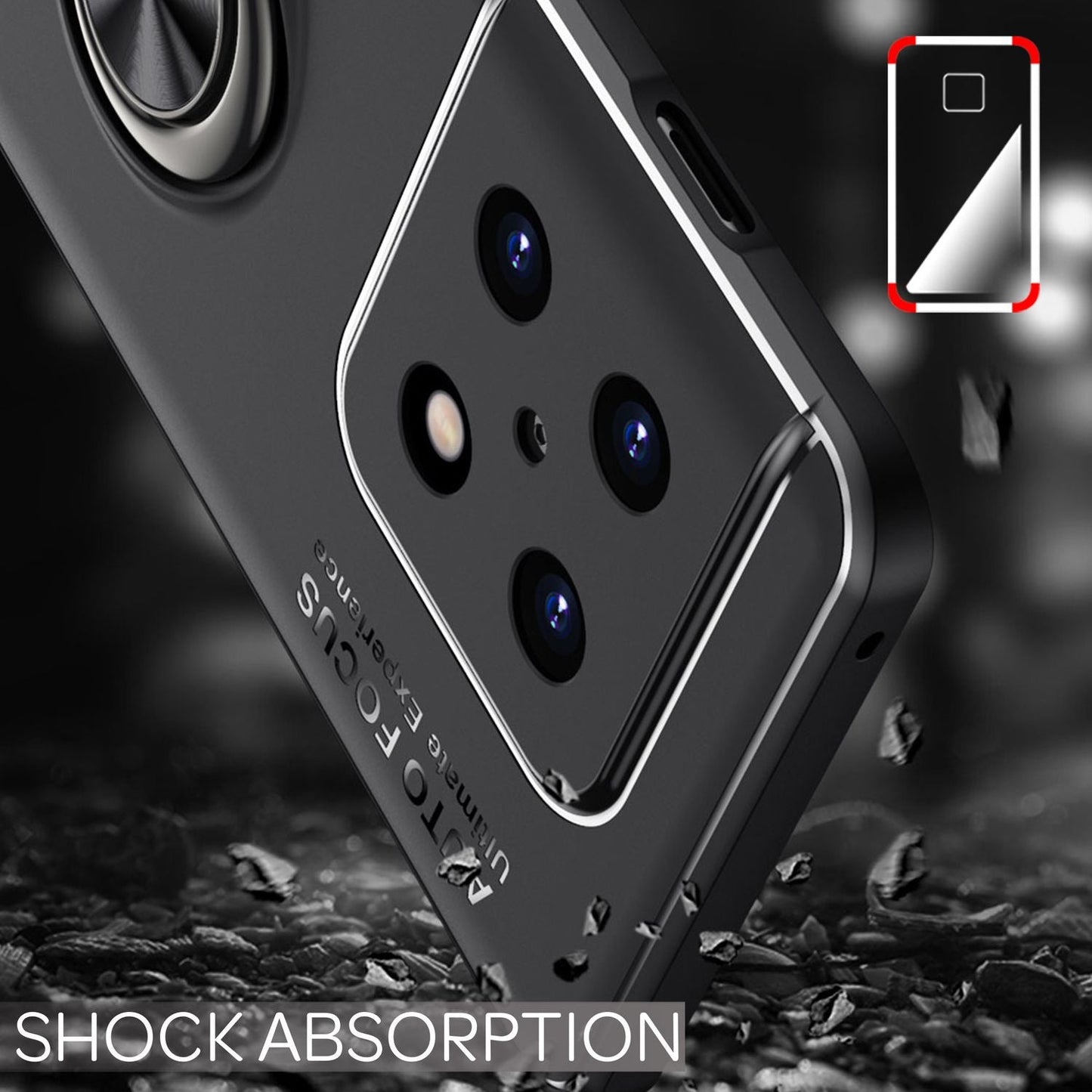 Matte black ring case for OnePlus 10 Pro - silicone phone case/smartphone case