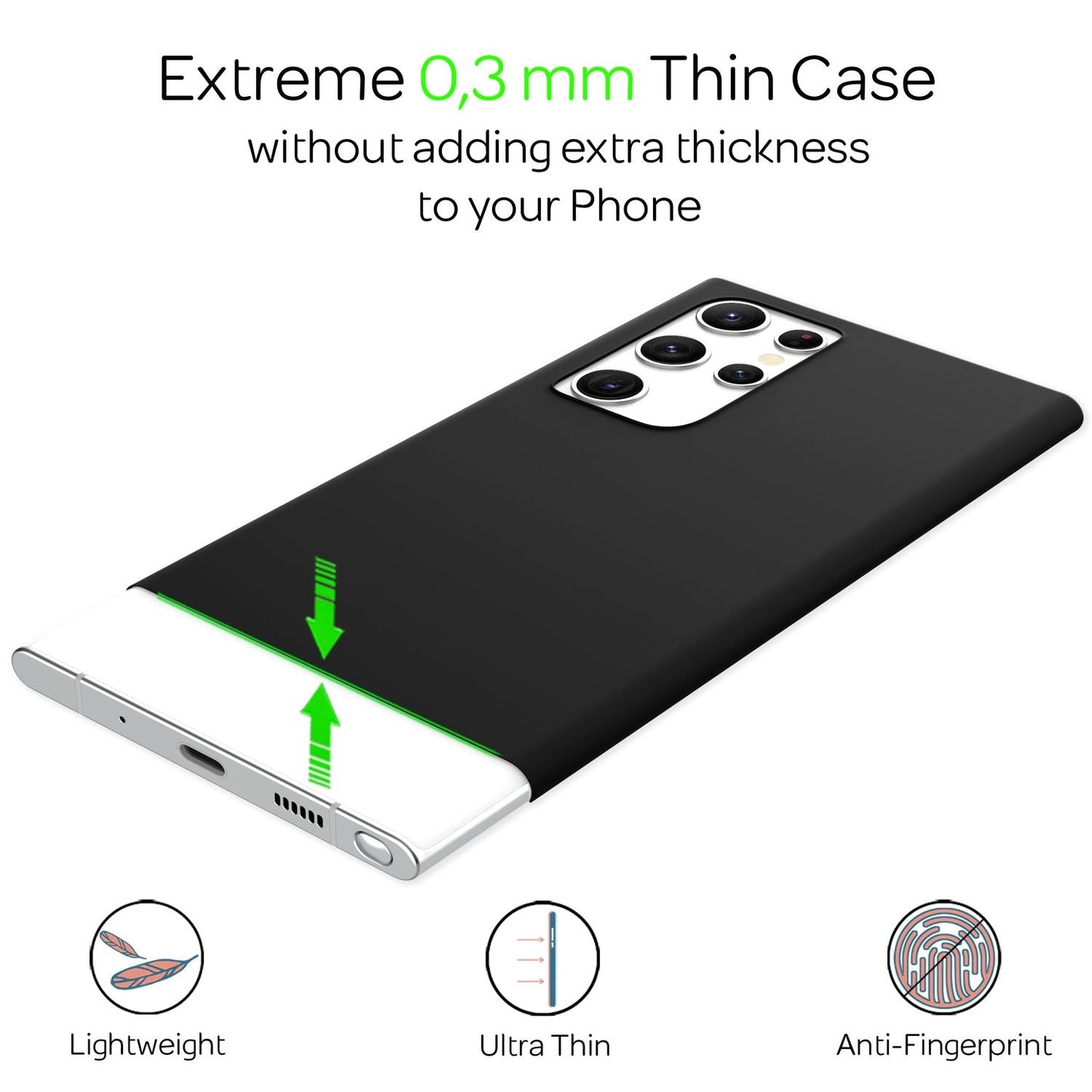 For Samsung Galaxy S22 Ultra - Extra Thin Hard Case Ultra Slim Phone Case Cover