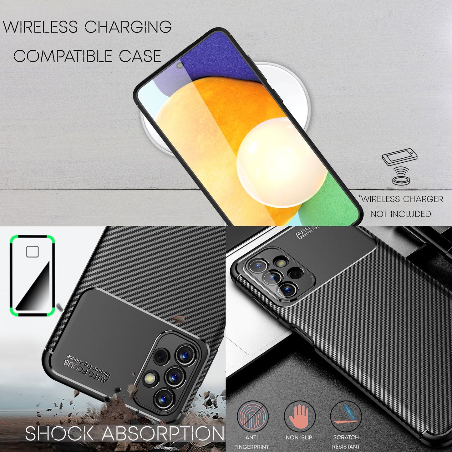 For Samsung Galaxy A13 - Carbon Look Phone Case Hard Case Cover