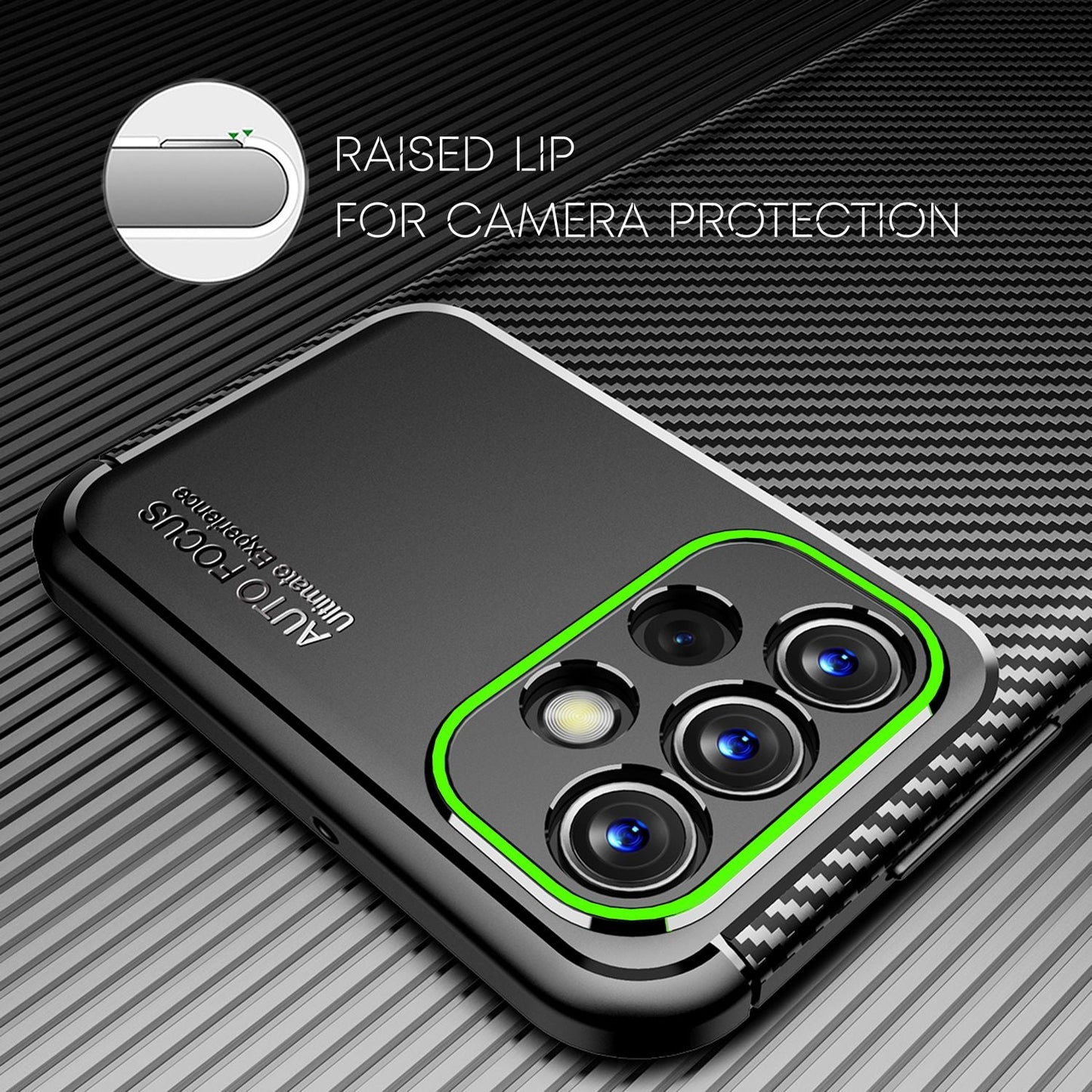 For Samsung Galaxy A13 - Carbon Look Phone Case Hard Case Cover