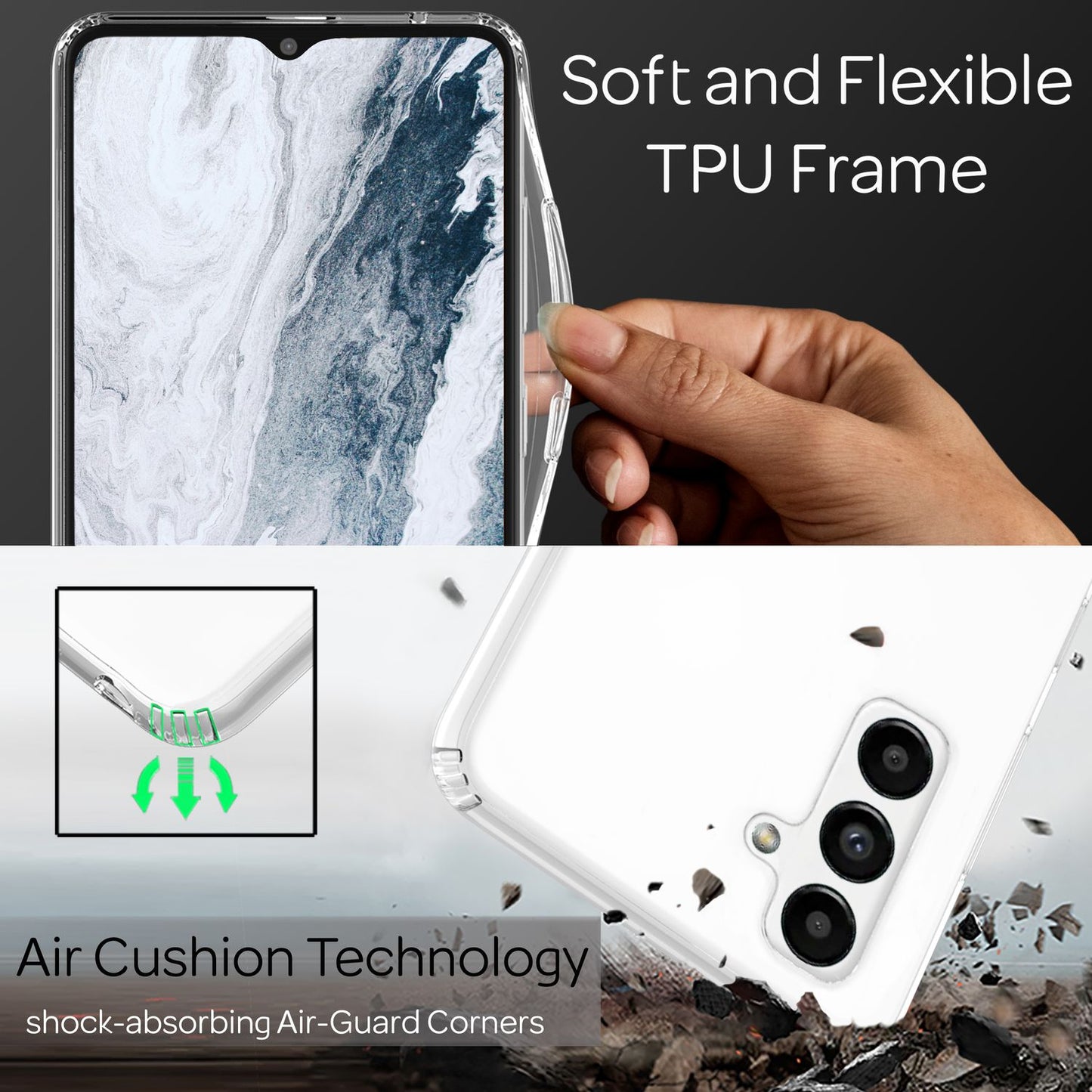 Case for Samsung Galaxy A13 5G, Clear, Anti-Yellowing, Scratch-Resistant Hard Case Protective Cover