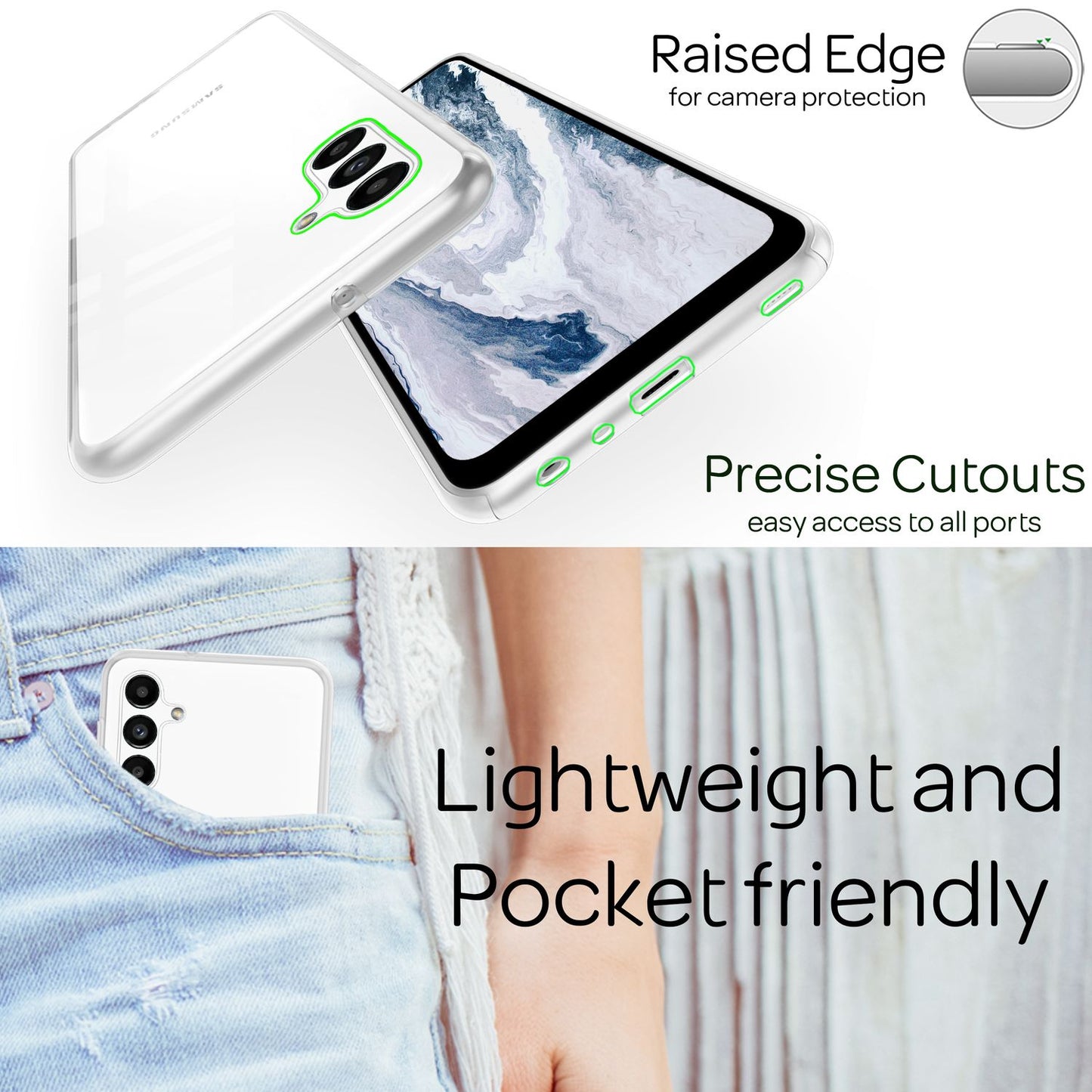 Hulstur fyrir Samsung Galaxy A13 5G 360° hlífðarhulstur með gegnsæju, fullu hlífðargleri og skjávörn.