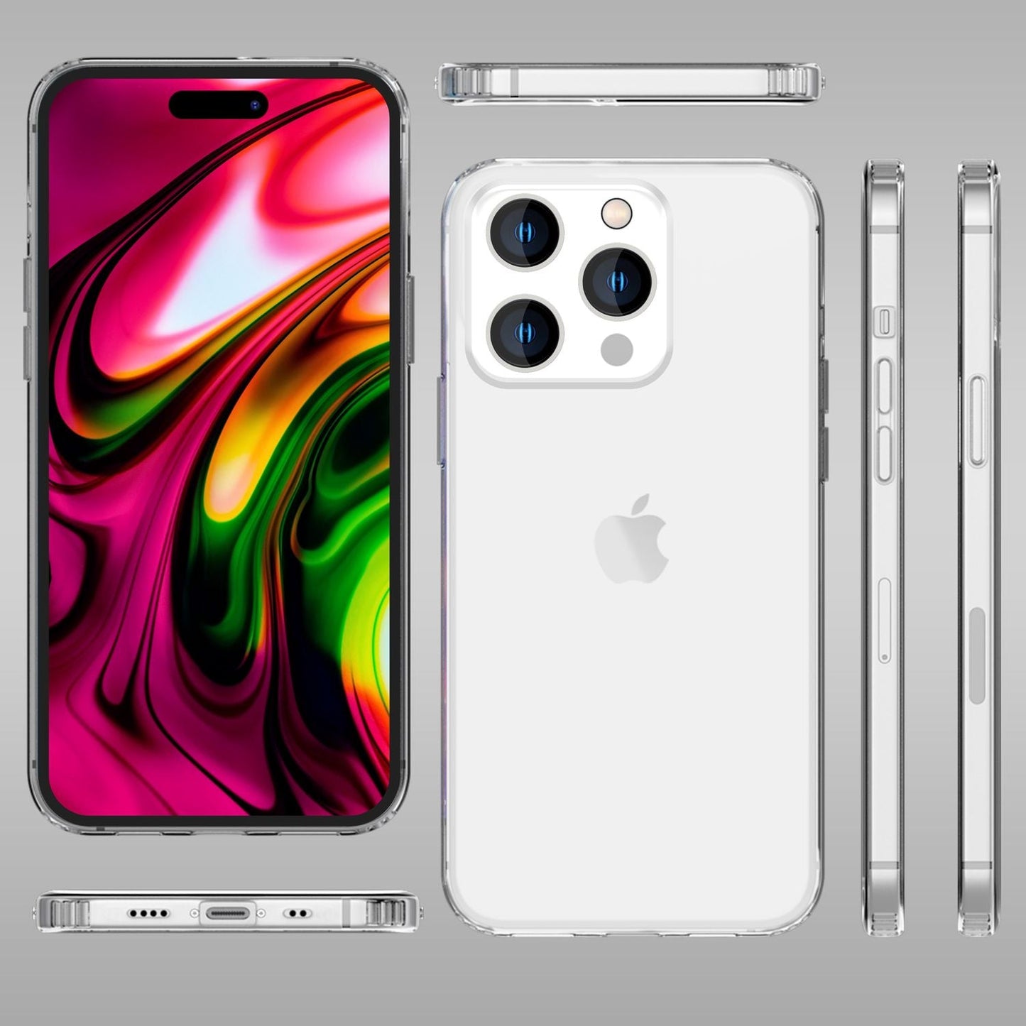 Case for iPhone 14 Pro Max - Clear Scratch-Resistant Transparent Hard Case &amp; TPU Silicone